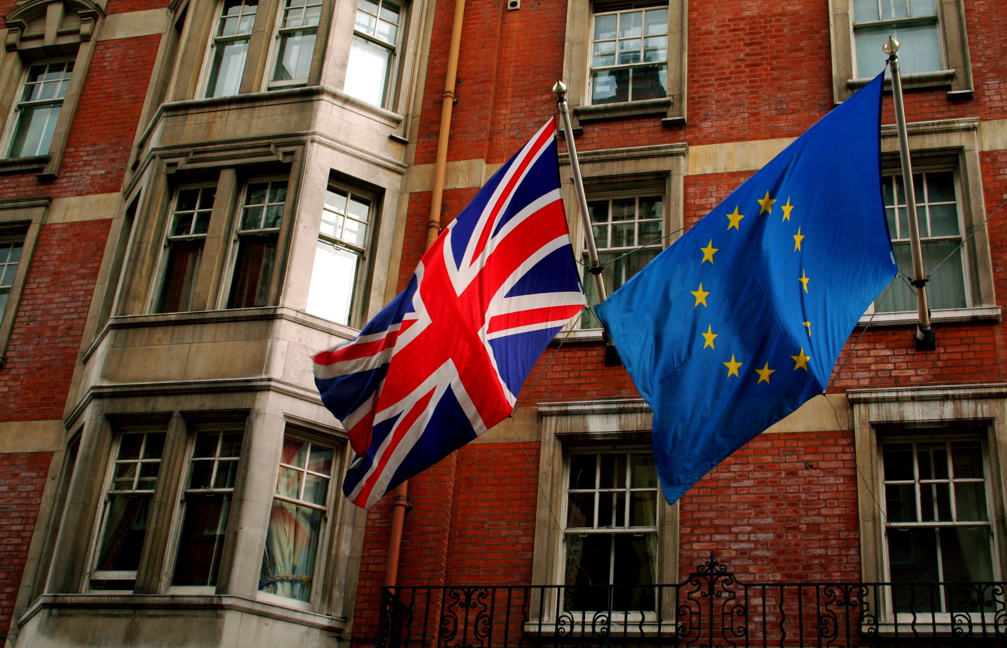 La Union Jack i la bandera de la Unió Europea