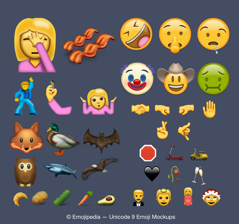 Alguns dels nous 'emojis' que arriben aquest mes