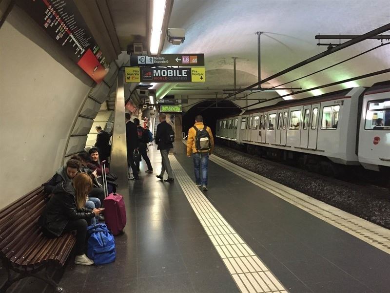 La parada de metro de Plaça Espanya