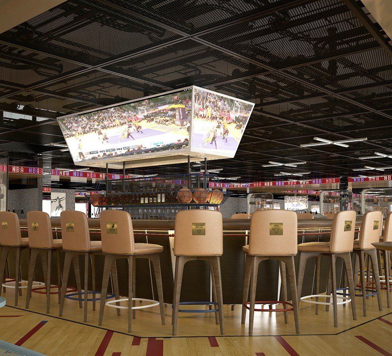 Imatge de l'interior d'un NBA café