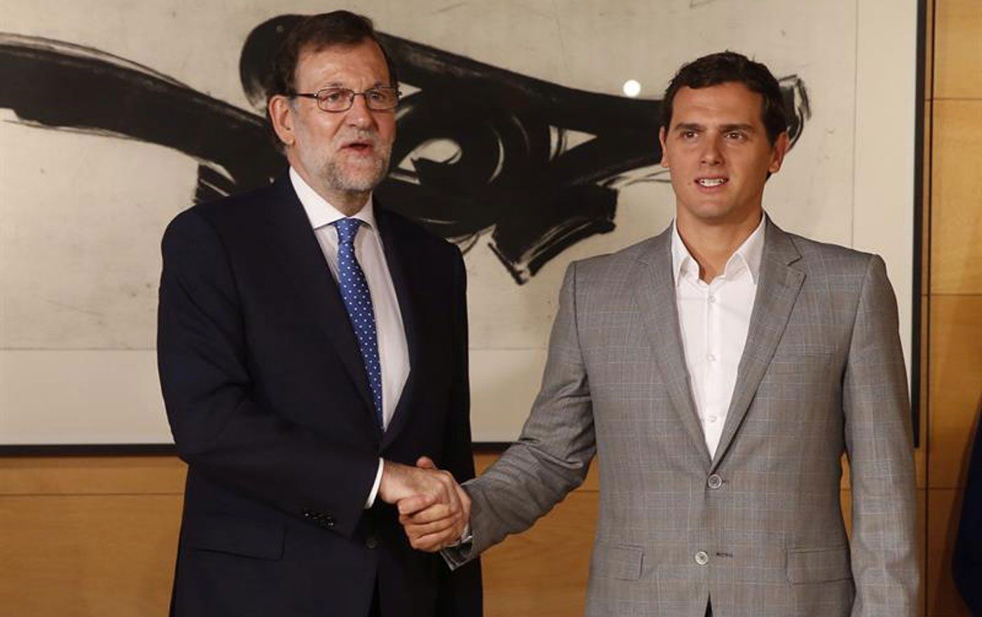 El president del Govern en funcions, Mariano Rajoy, i el líder de Ciutadans, Albert Rivera