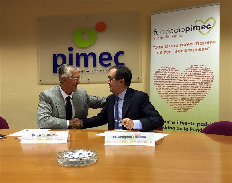 Javier Mirallas (Fundación Salud i Persona) i Joaquim Llimona (Pimec)