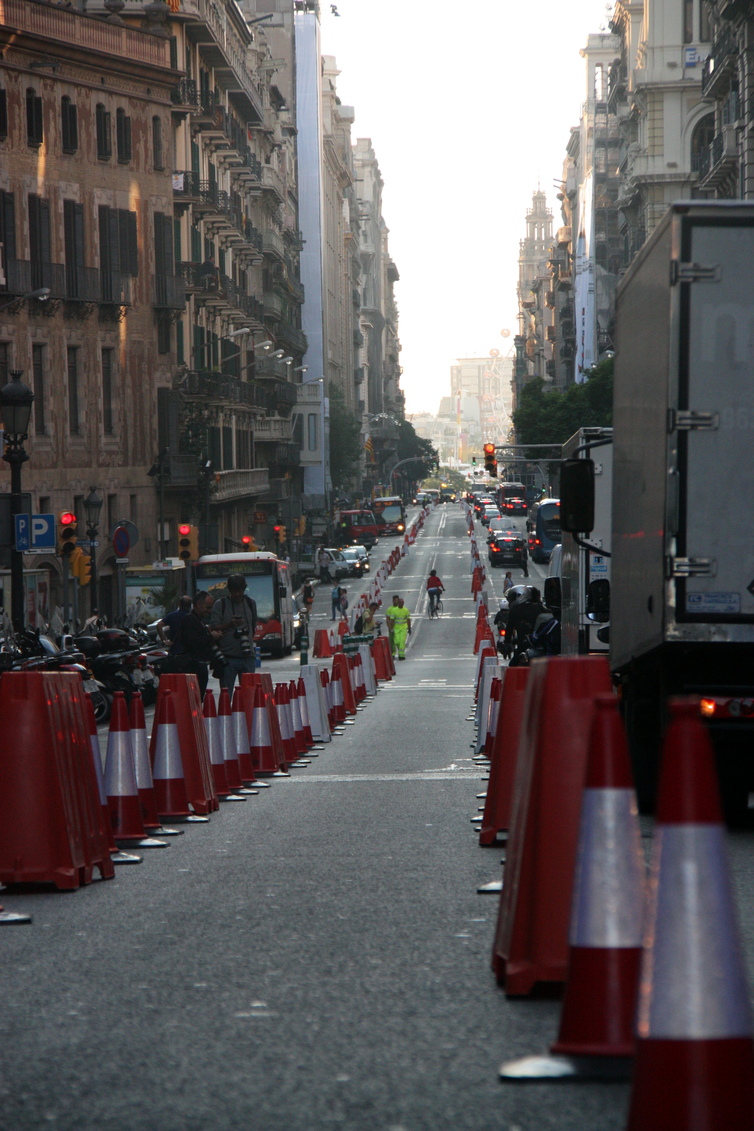 La Via Laietana de Barcelona és un dels carrers tallats