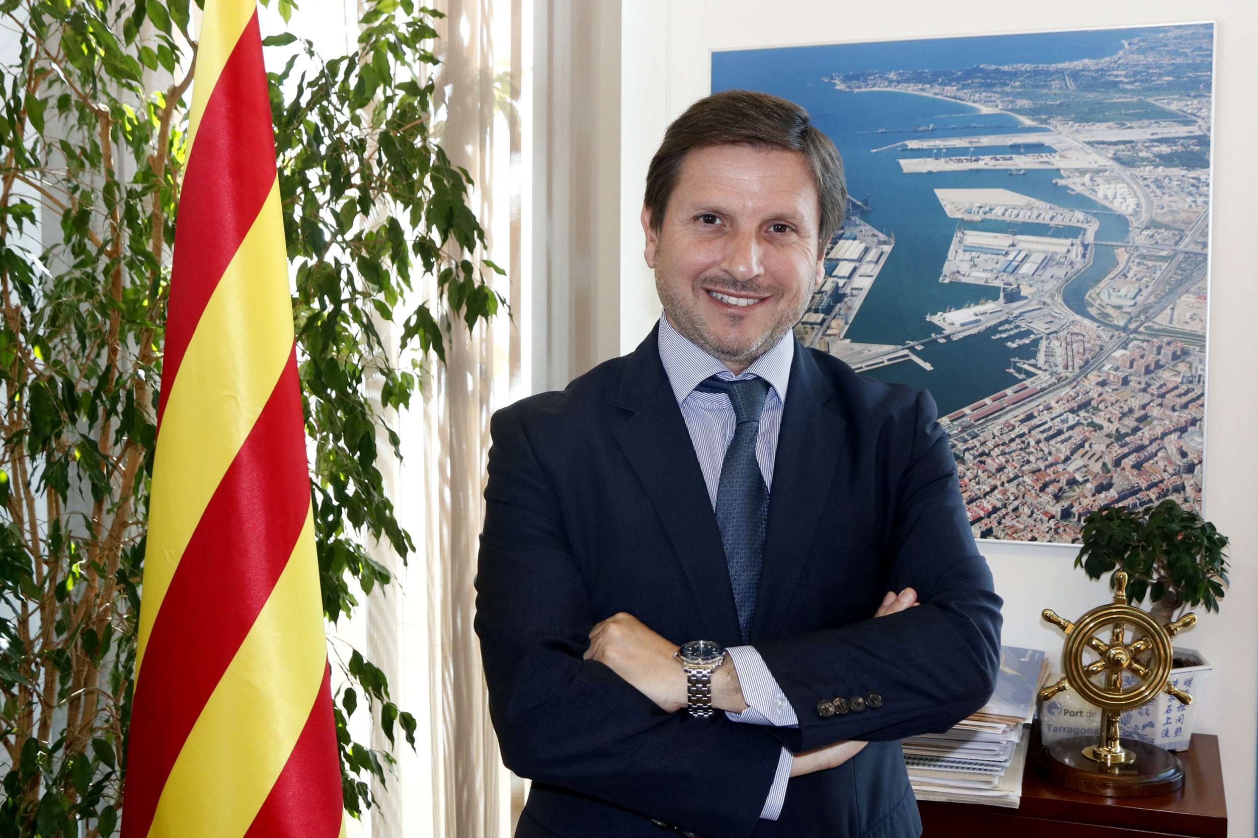 El president del Port de Tarragona, Josep Andreu, al seu despatx