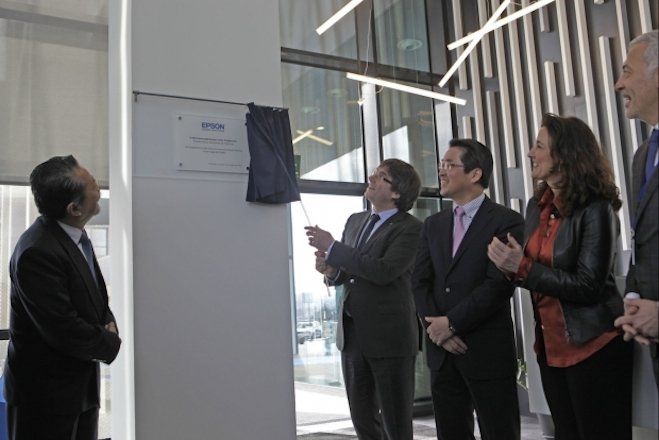 Moment de la inauguració de la seu d'Epson a Sant Cugat 