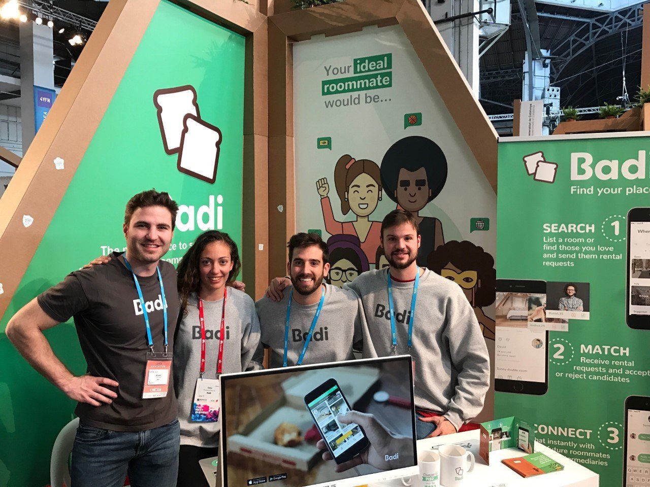 The team at their stand at the 4YFN