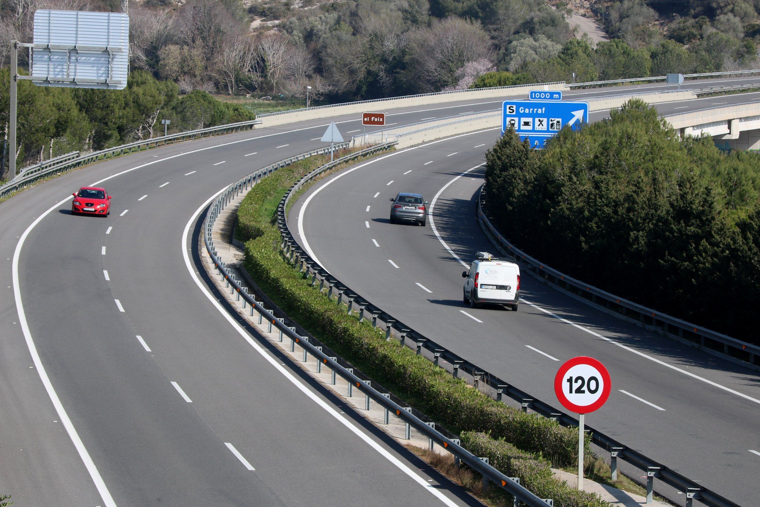 L'autopista c-32 a l'altura de Cubelles