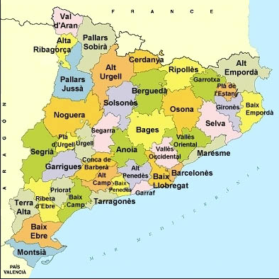 Mapa comarcal de Catalunya