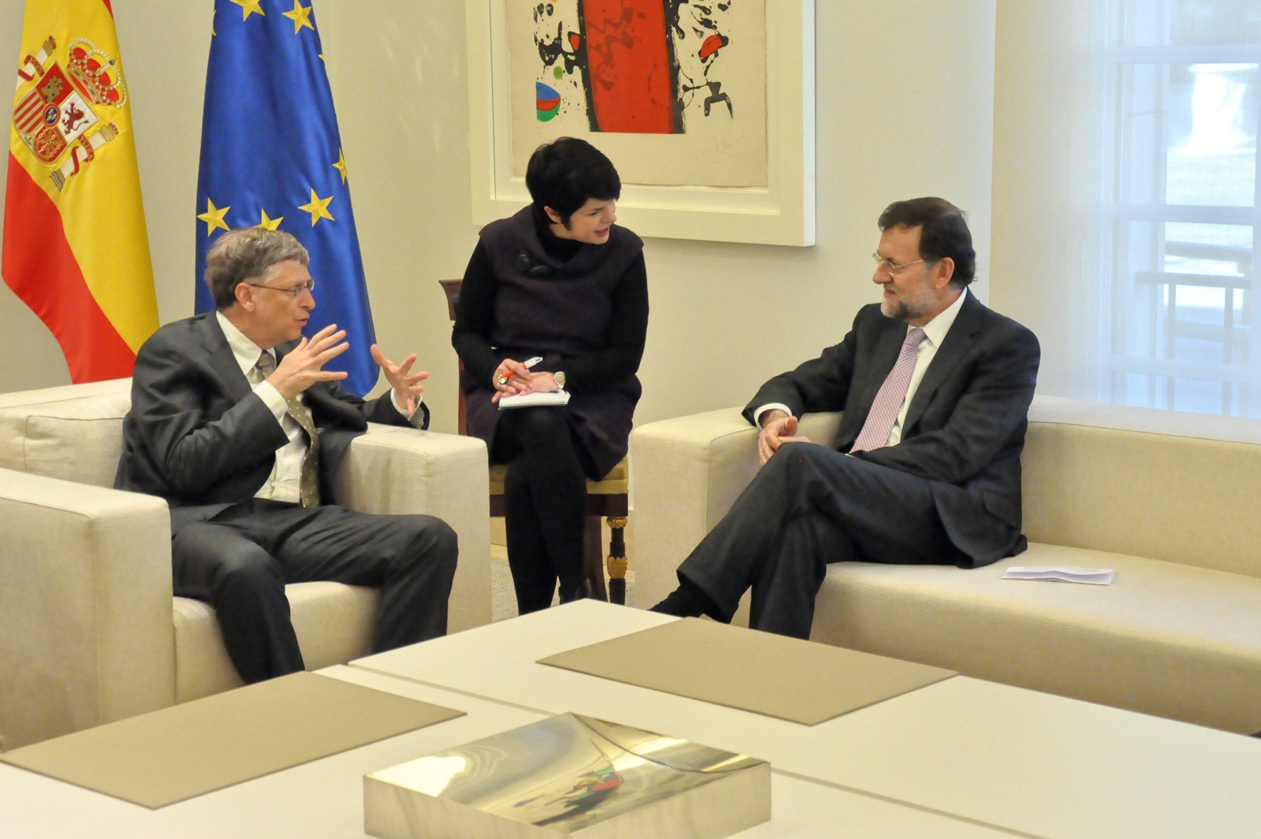 Bill Gates visitant La Moncloa