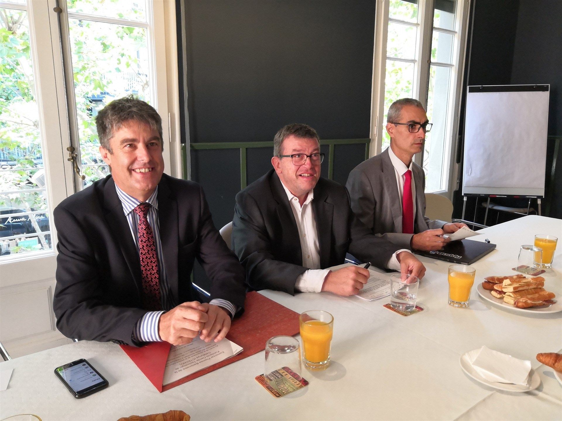 David Ferrer, Jordi William Carnes i Lluís Gómez a la presentació del Baròmetre del del Centre Tecnològic de Catalunya (CTecno)