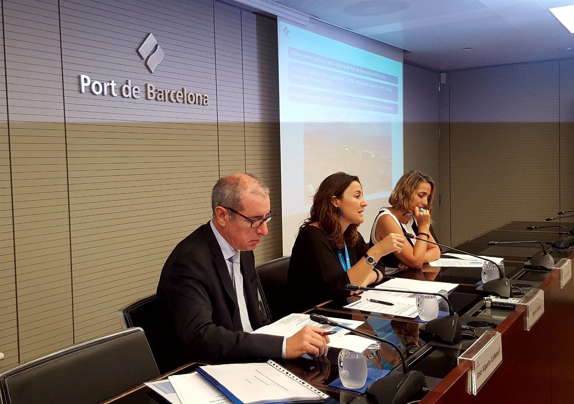 El Port de Barcelona presidit per Mercè Conesa durant la presentació de resultats. | EP