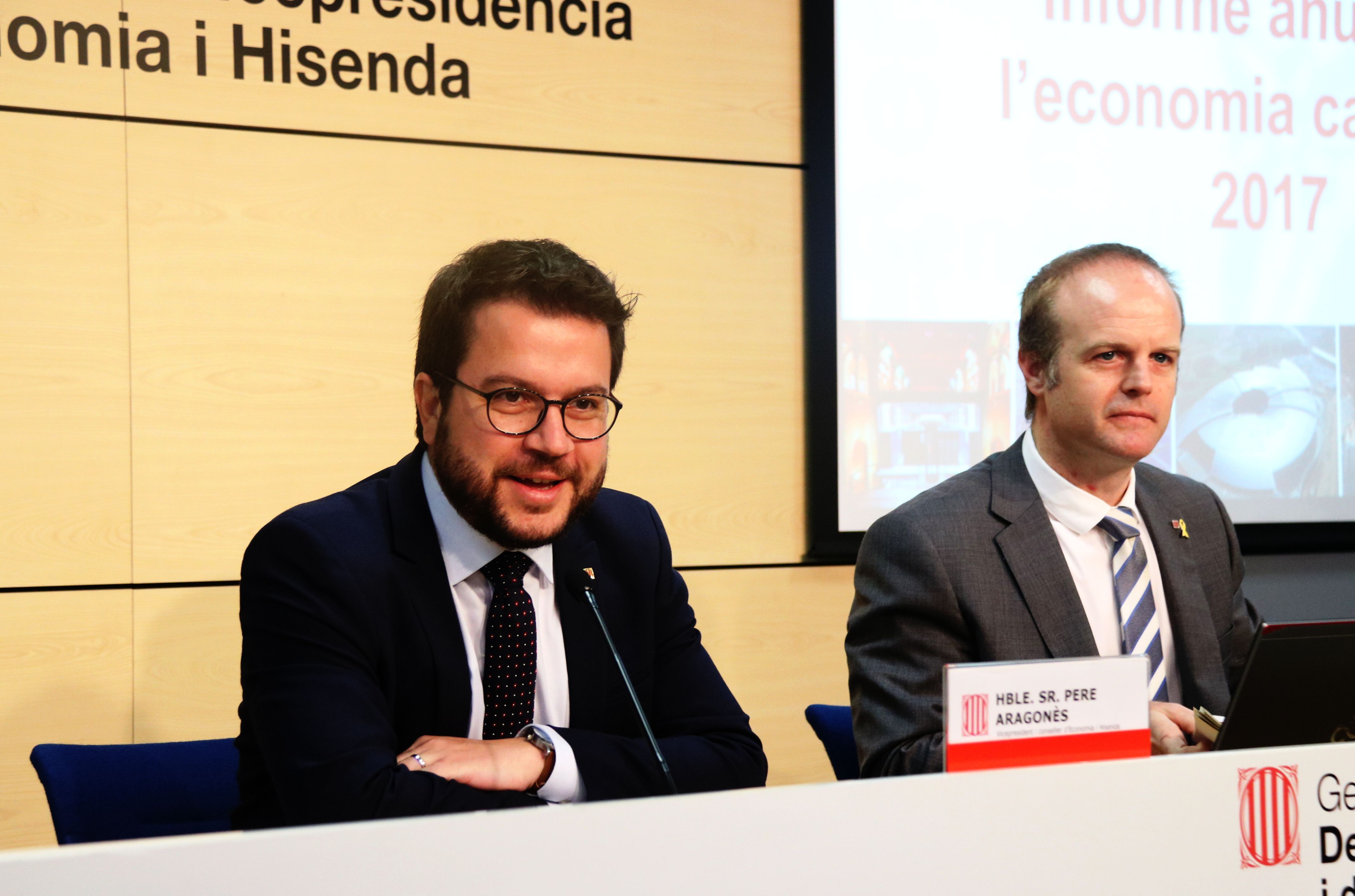 Aragonès i Castellanos, en la presentació de l'informe anual de l'economia catalana | ACN