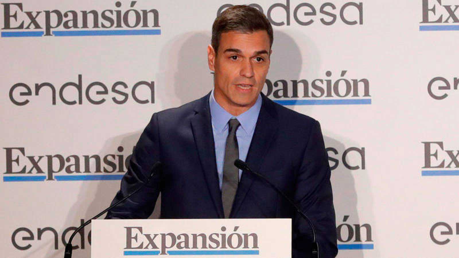 Pedro Sánchez durant la trobada amb 'Expansión'