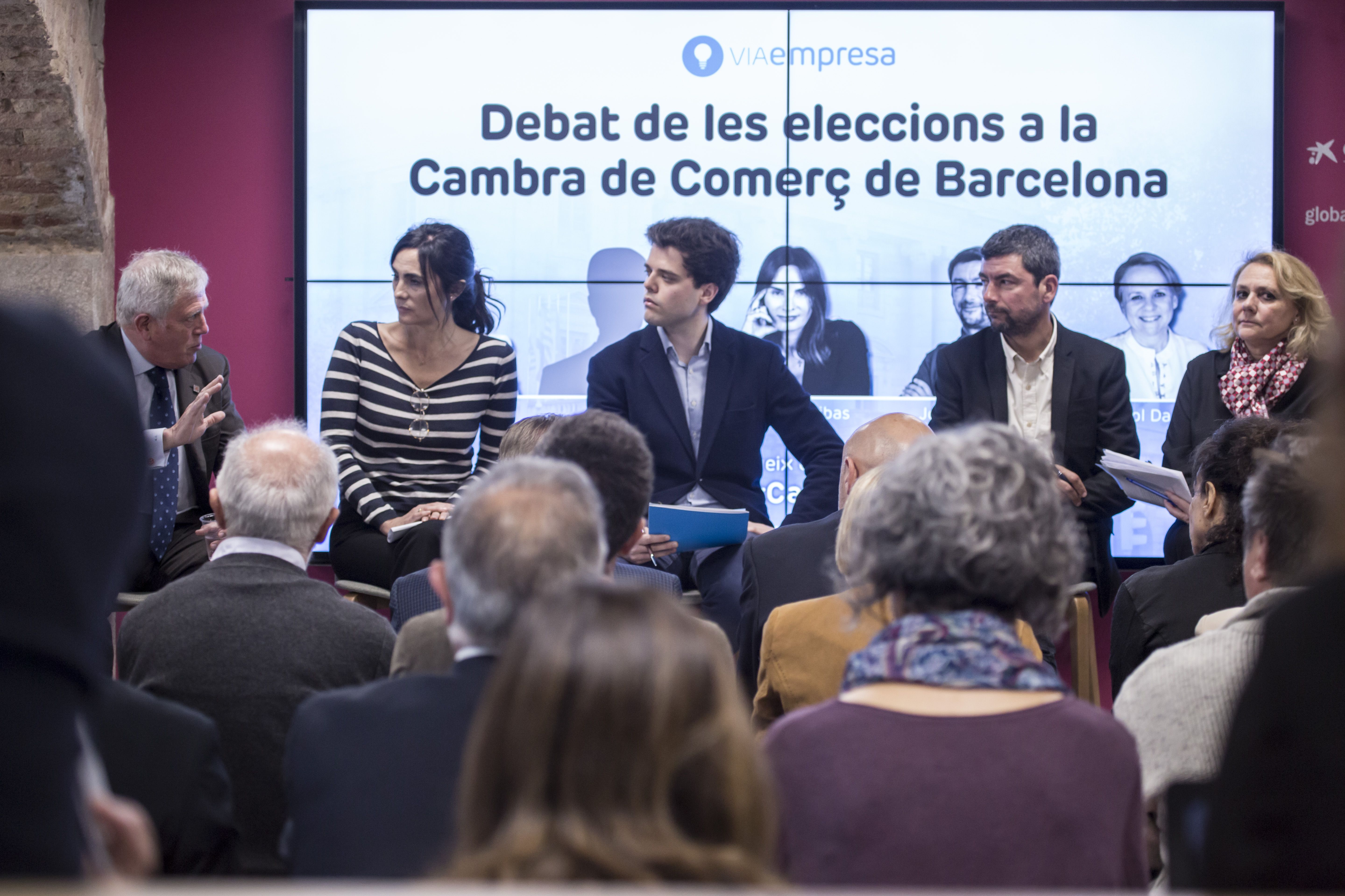 Los participantes en el debate electoral en la Cámara de Barcelona | Àngel Bravo