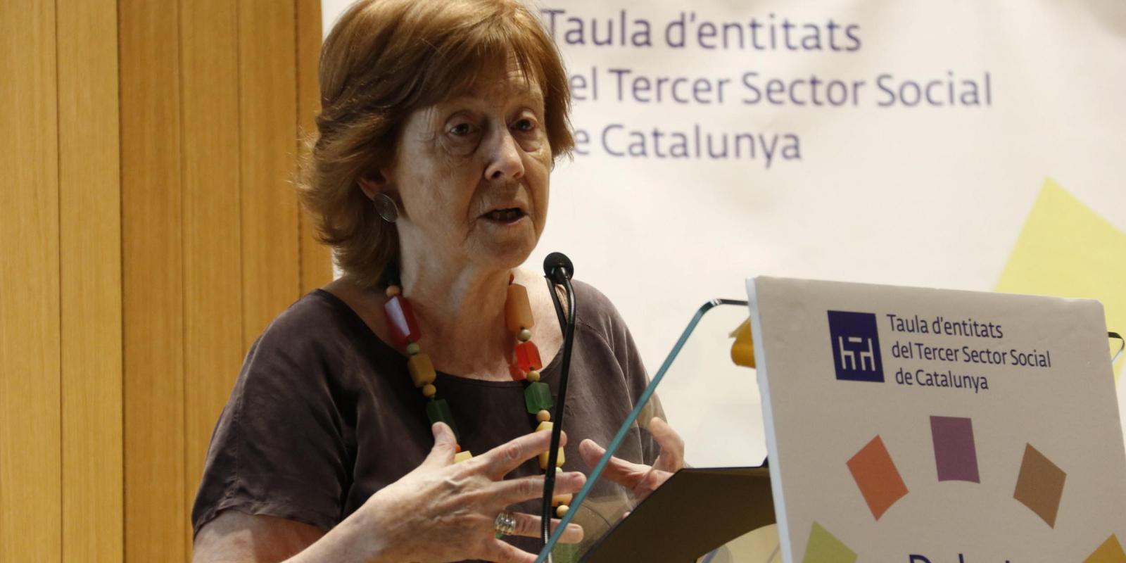 La president de l'Observatori Metropolità de l'Habitatge, Carme Trilla, durant un acte del 2018 | ACN