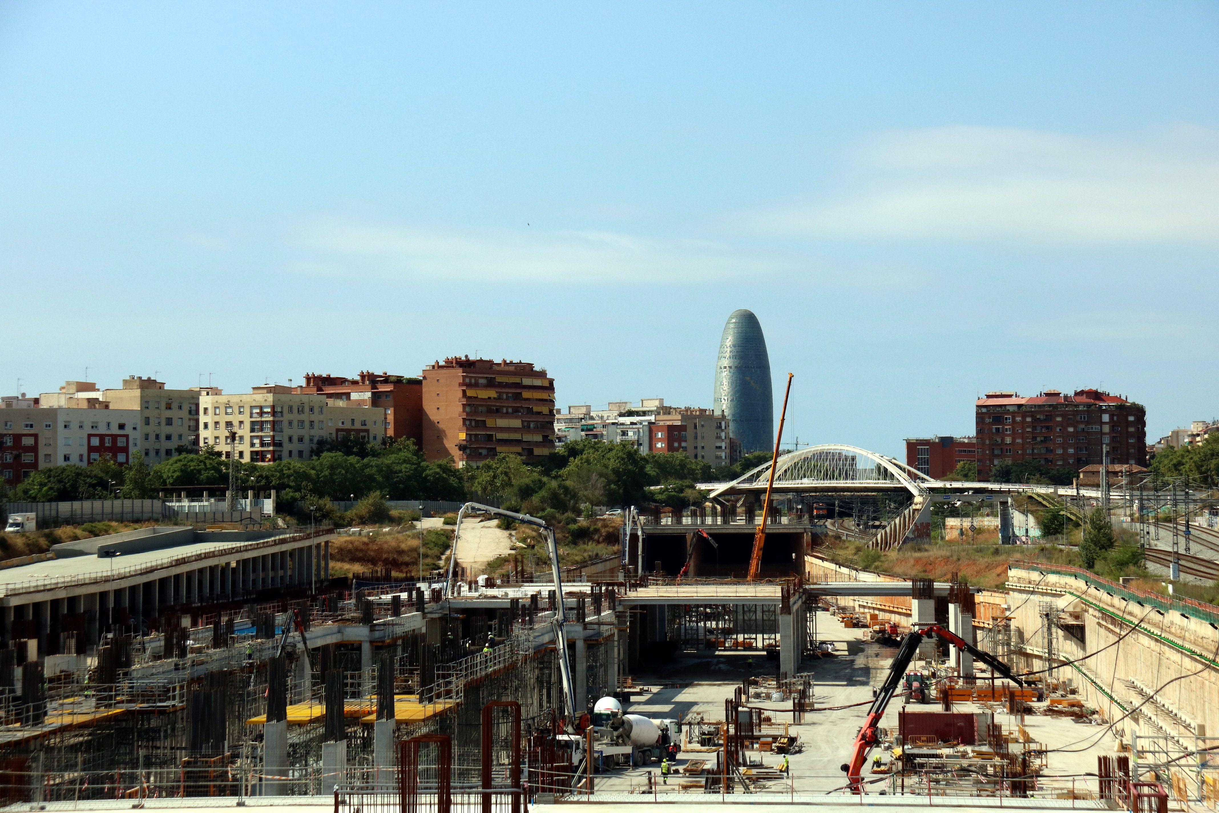 El aspecto de las obras a la estación de La Sagrera a finales de julio del 2019 | ACN