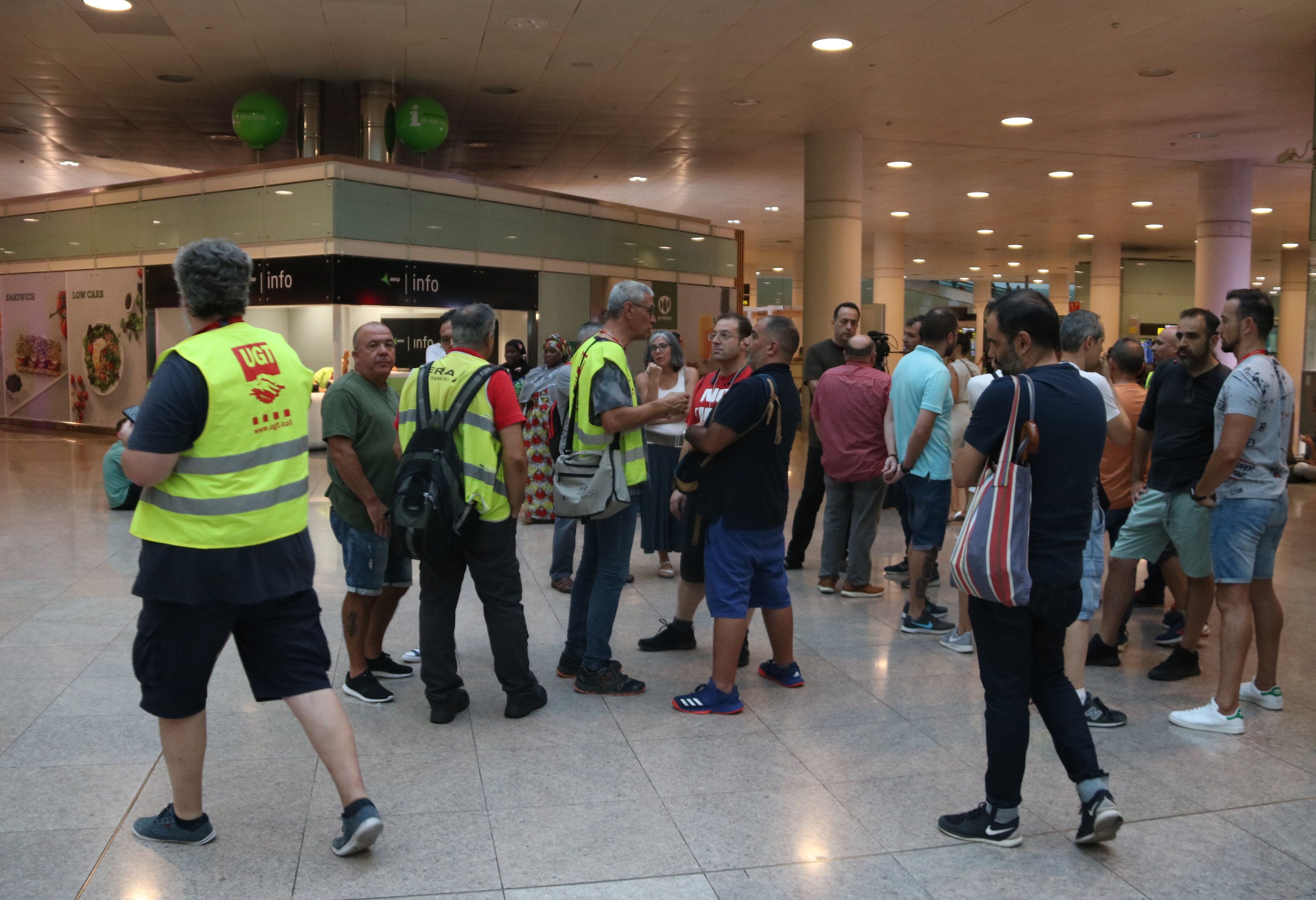 Los trabajadores de Iberia durante la huelga de finales de julio | ACN