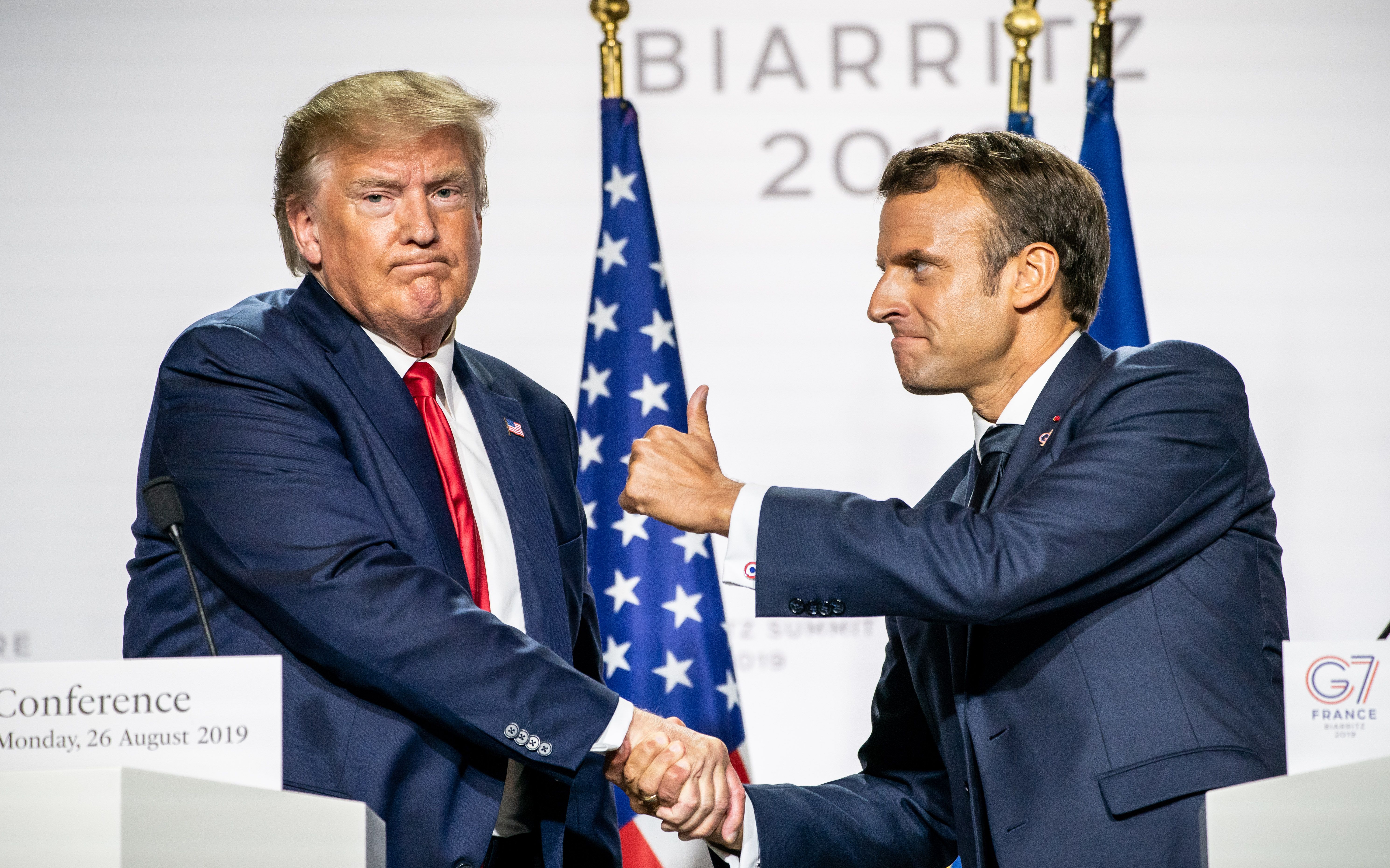 Trump y Macron durante la reunión del G7 | Europa Press