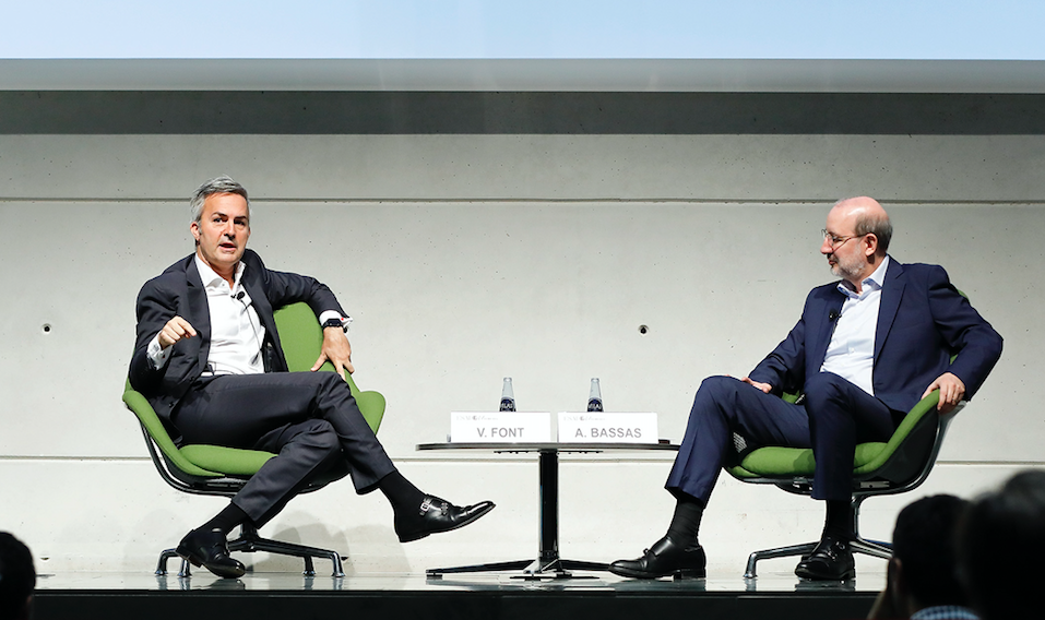 Victor Font y Antoni Bassas durante las Mañanas Esade. | Cedida