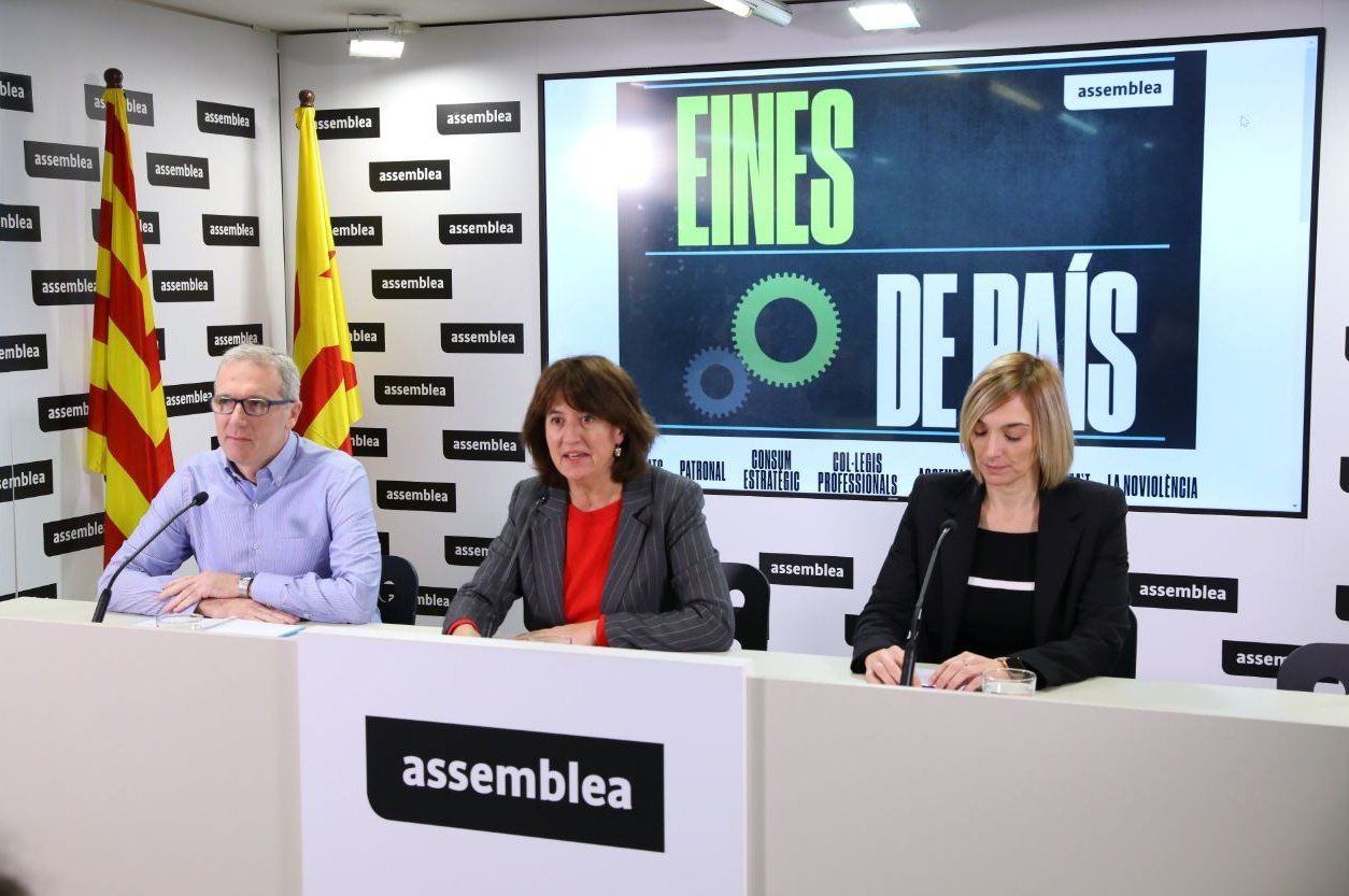 La presidenta de l'ANC, Elisenda Paluzie, durant la presentació de la nova patronal independentista, Anem per feina | Cedida