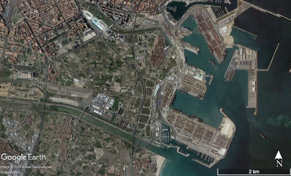 El Puerto de Valencia, en una imagen de mayo 2019 | Google Earth