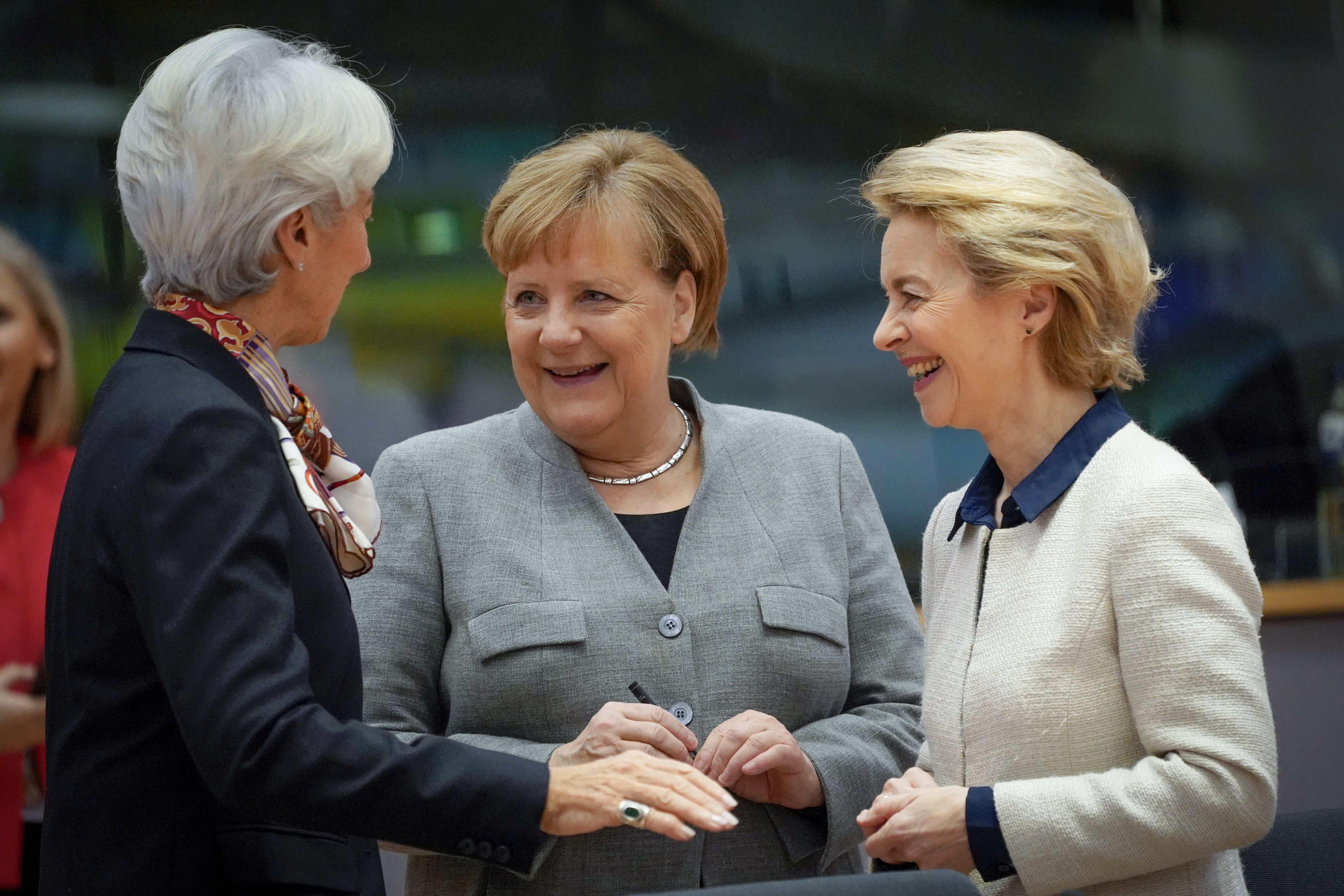 Christine Lagarde, Angela Merkel i Ursula Von der Leyen. | EP