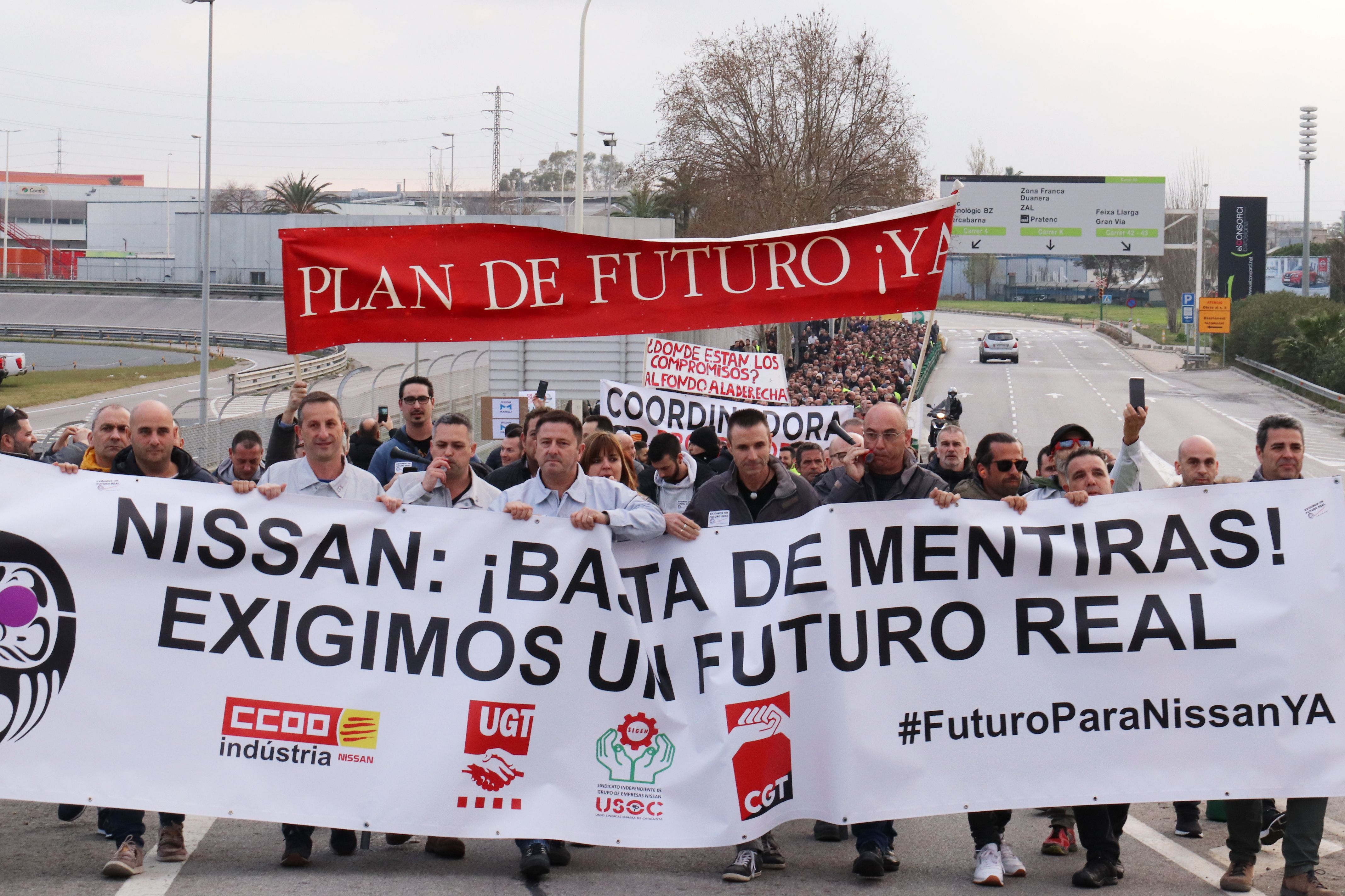 Manifestación de los trabajador de Nissan a finales de febrero | ACN