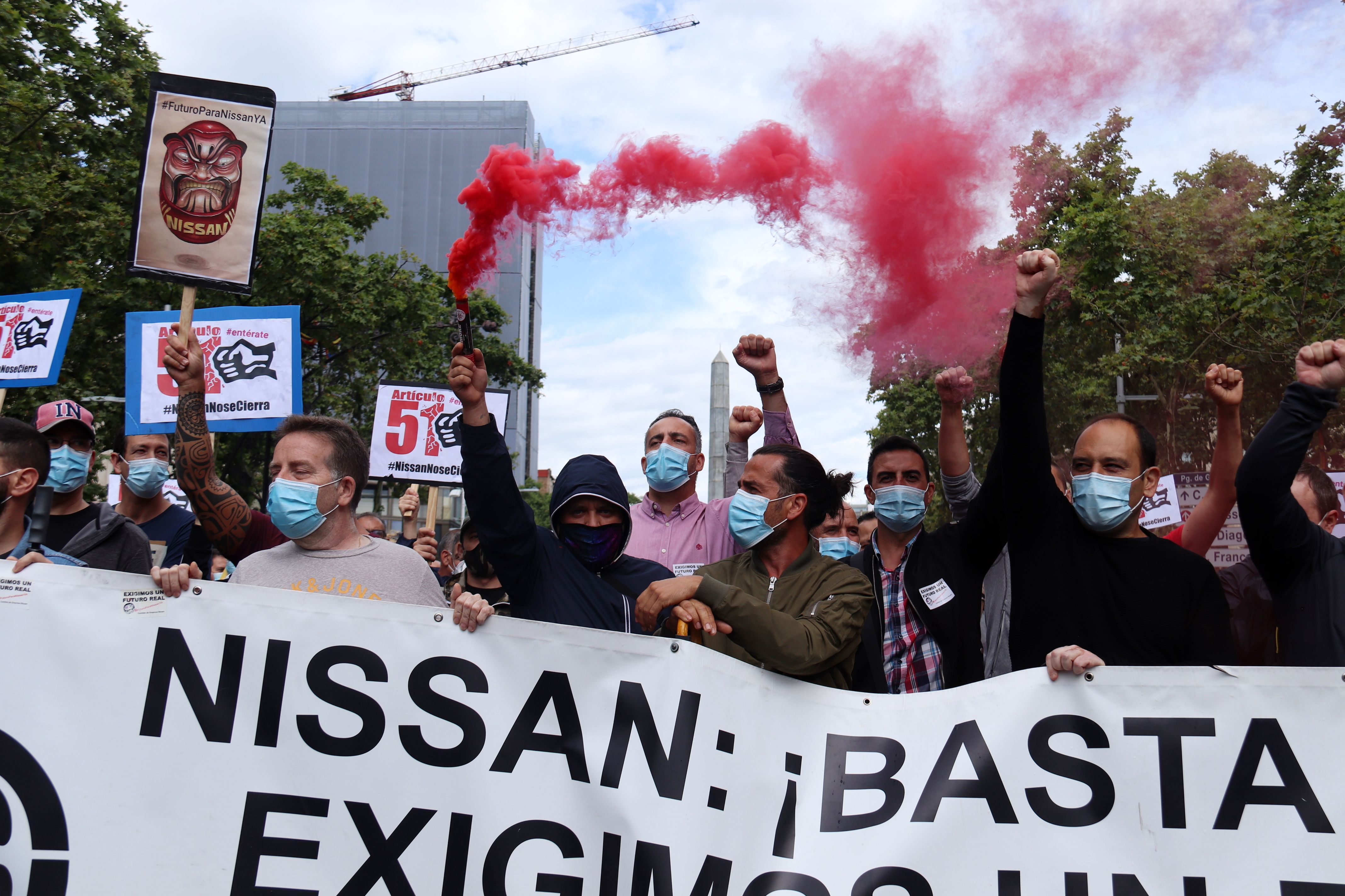 Una de las manifestaciones de los trabajadores de Nissan ante el anuncio del cierre de las plantas catalanas | ACN