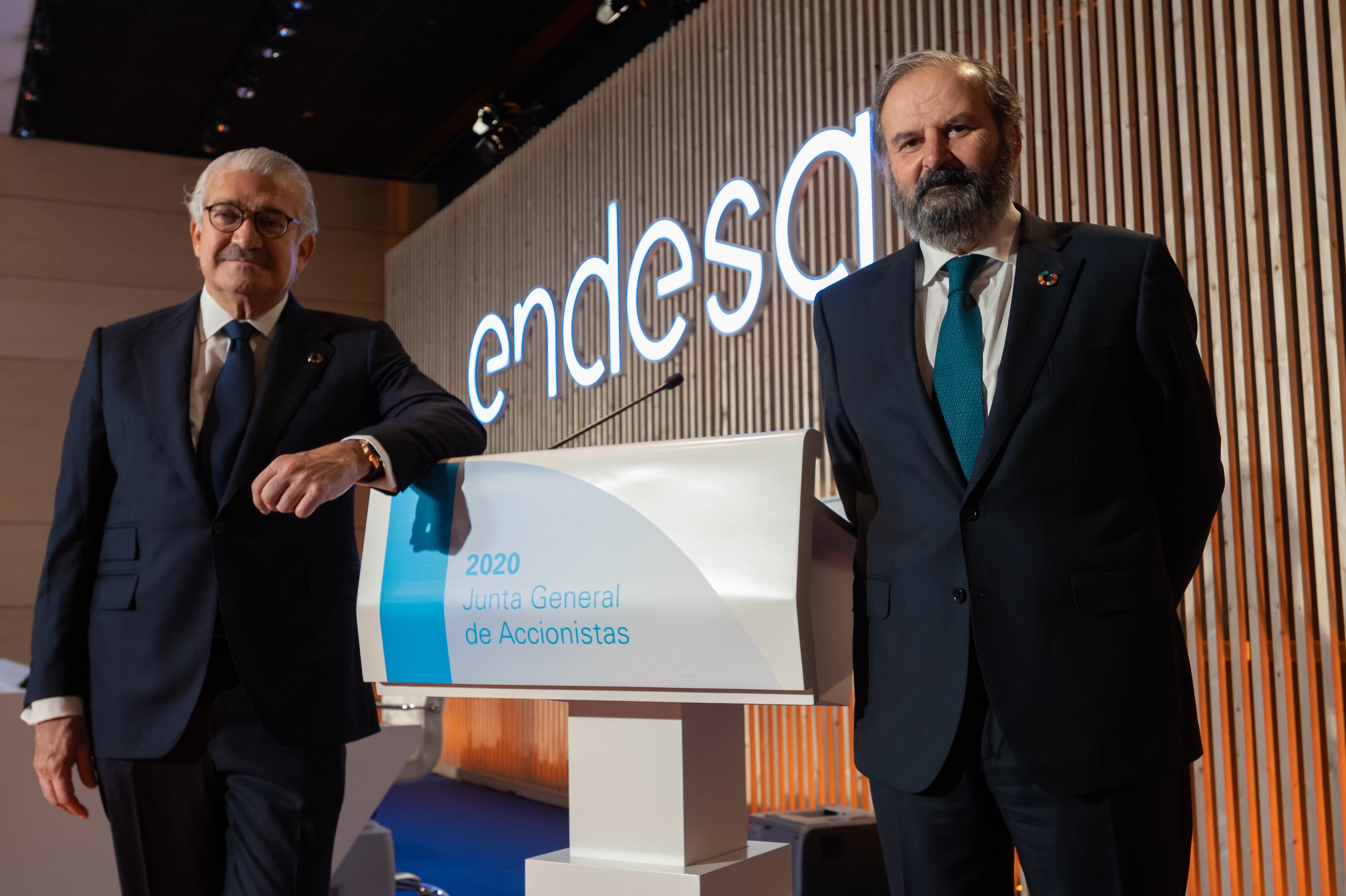 El consejero delegado de Endesa, José Bogas, y su presidente, Juan Sánchez Calero | Europa Press