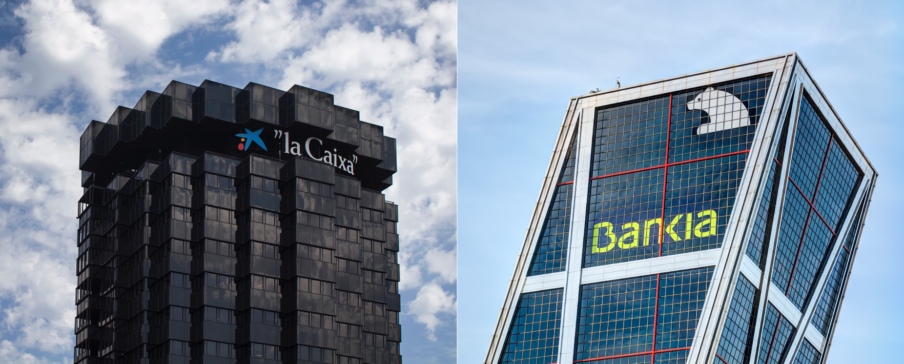 Las sedes de Caixabank y Bankia, que han anunciado que negocian una fusió | iStock