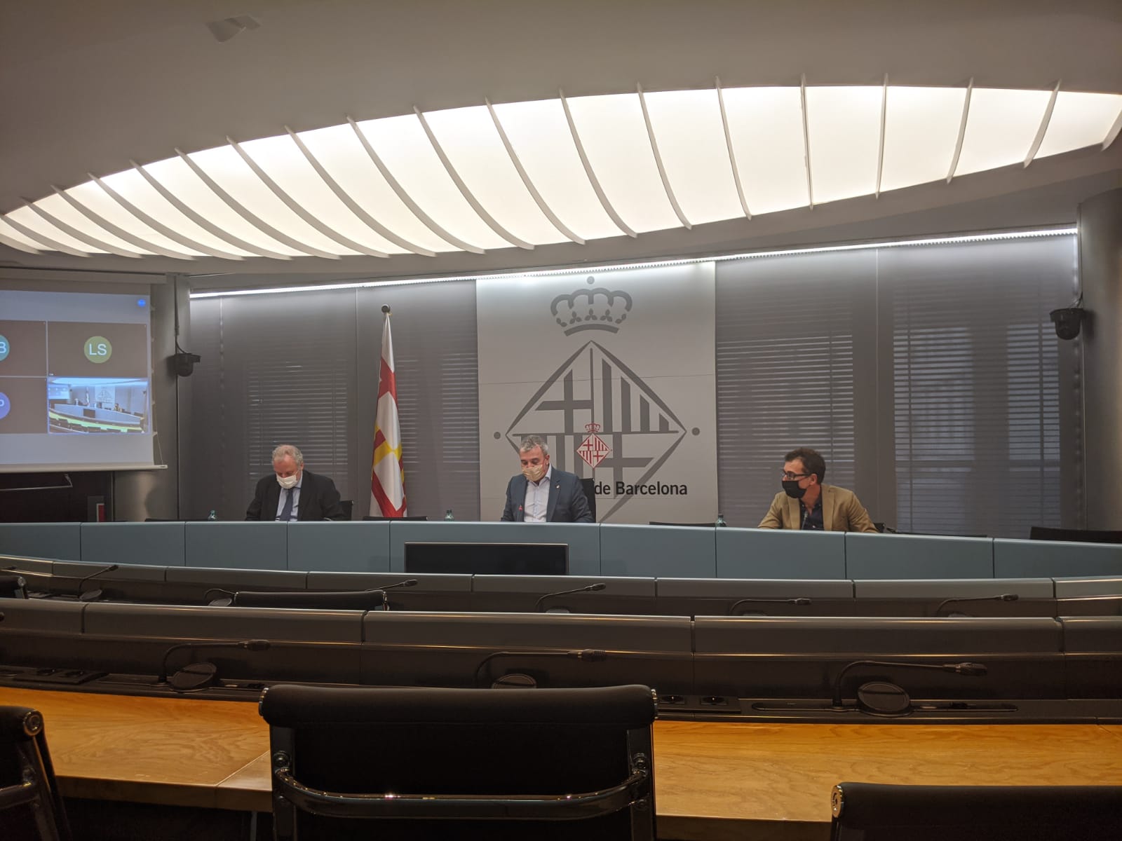 Roda de premsa per presentar el Bizbarcelona amb la participació de Constantí Serrallonga, Jaume Collboni i Salvador Tasqué | Judit Pellicer