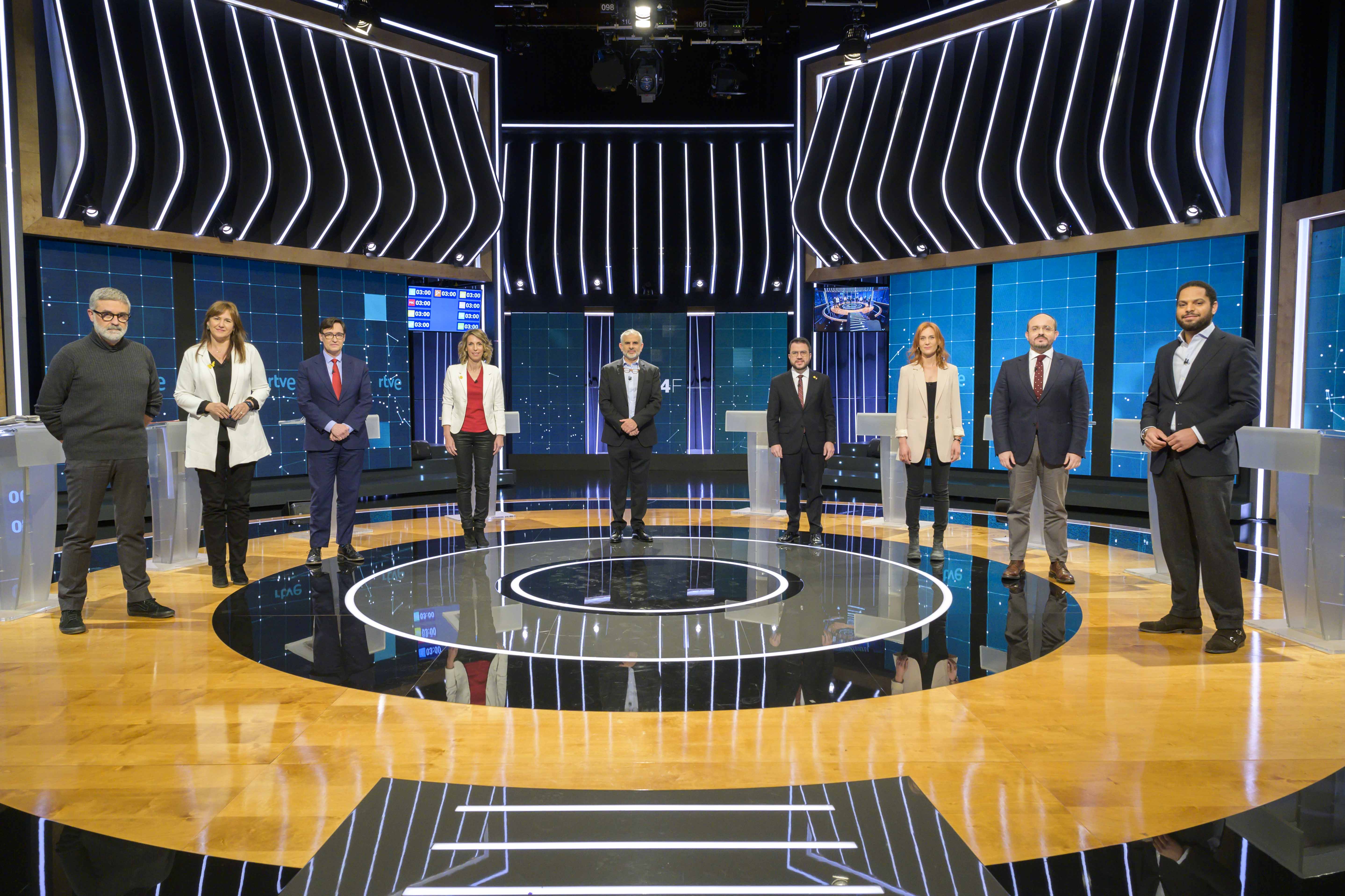 Los candidatos a las elecciones del 14-F durante el debate de TVE | ACN