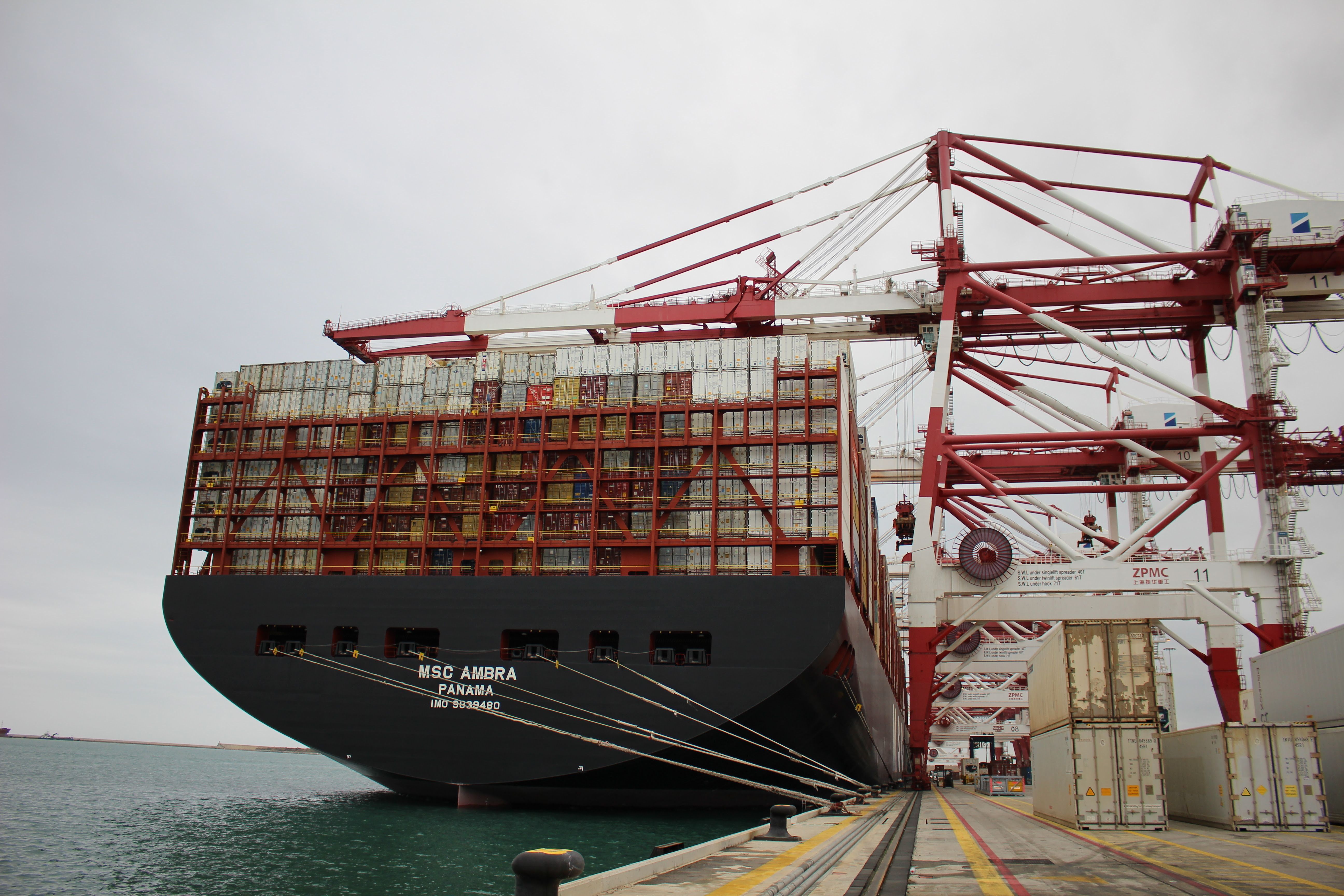 El portacontenidors MSC Ambra al Port de Barcelona | ACN