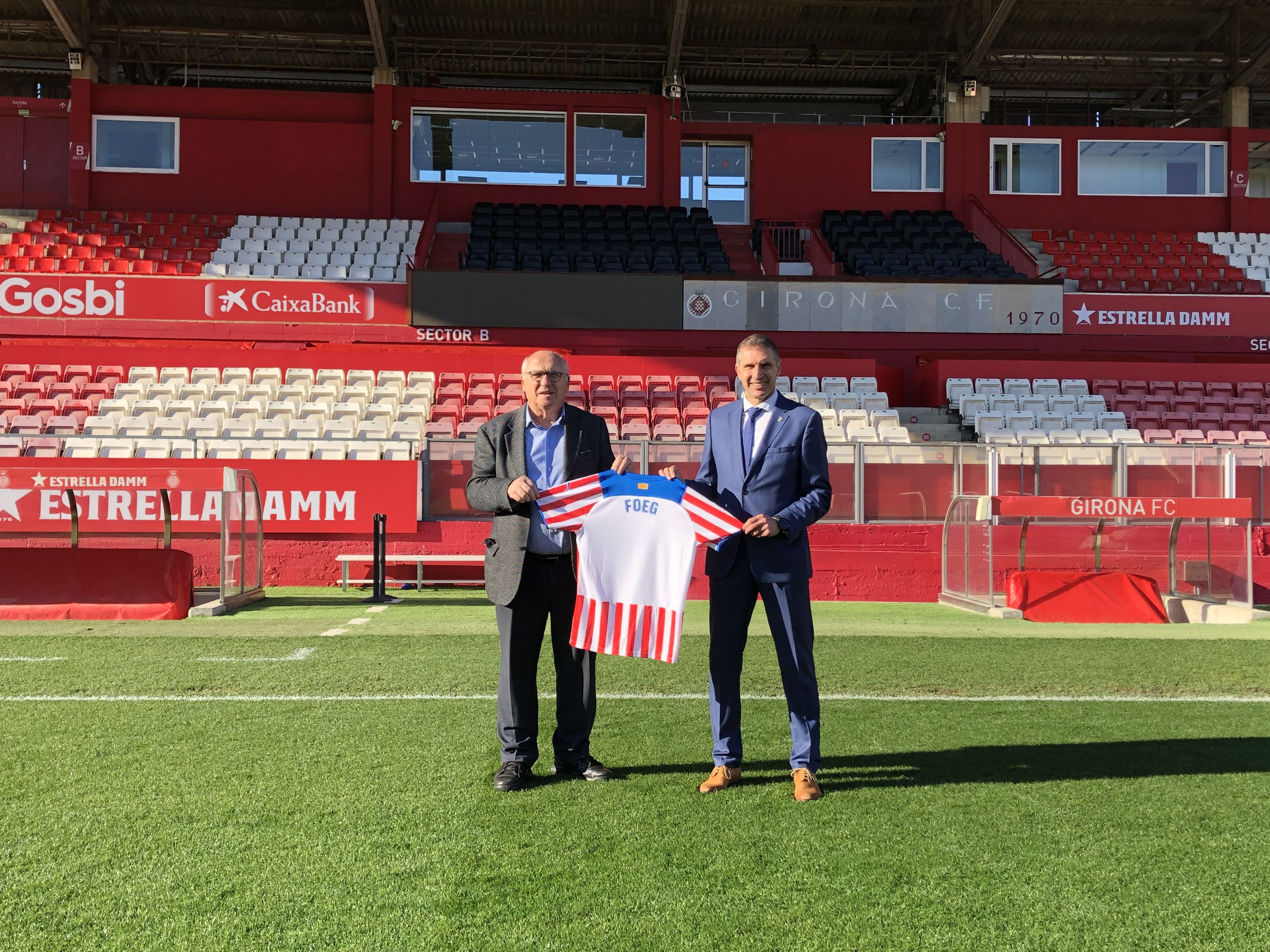 El presidente de la Federació de Organizaciones Empresariales de Girona y el presidente del Girona FC | Cedida