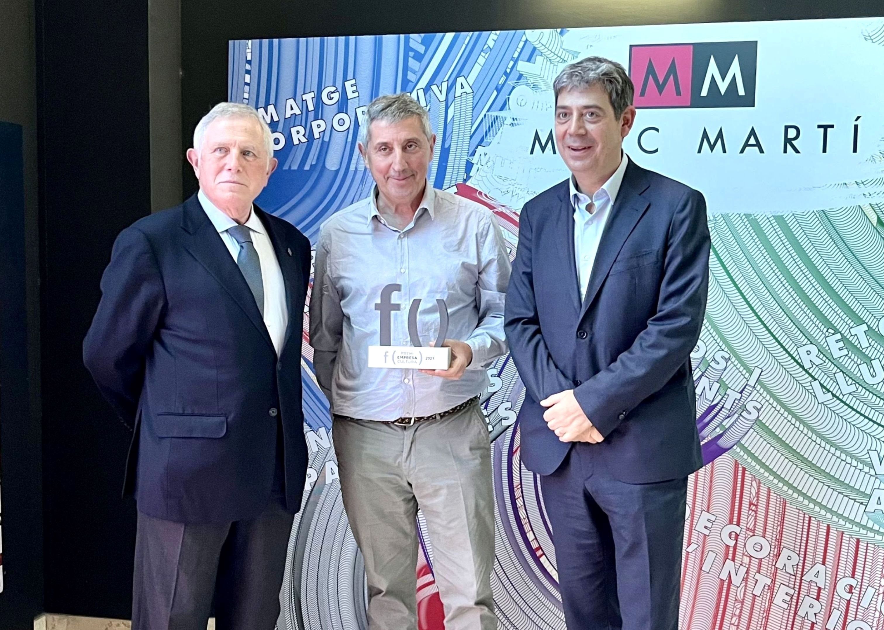 Enric Crous, presidente de honor de la Fundació; Marc Martí, CEO de Marc Martí, i Eloi Planes, presidente ejecutivo de la Fundació | Cedida