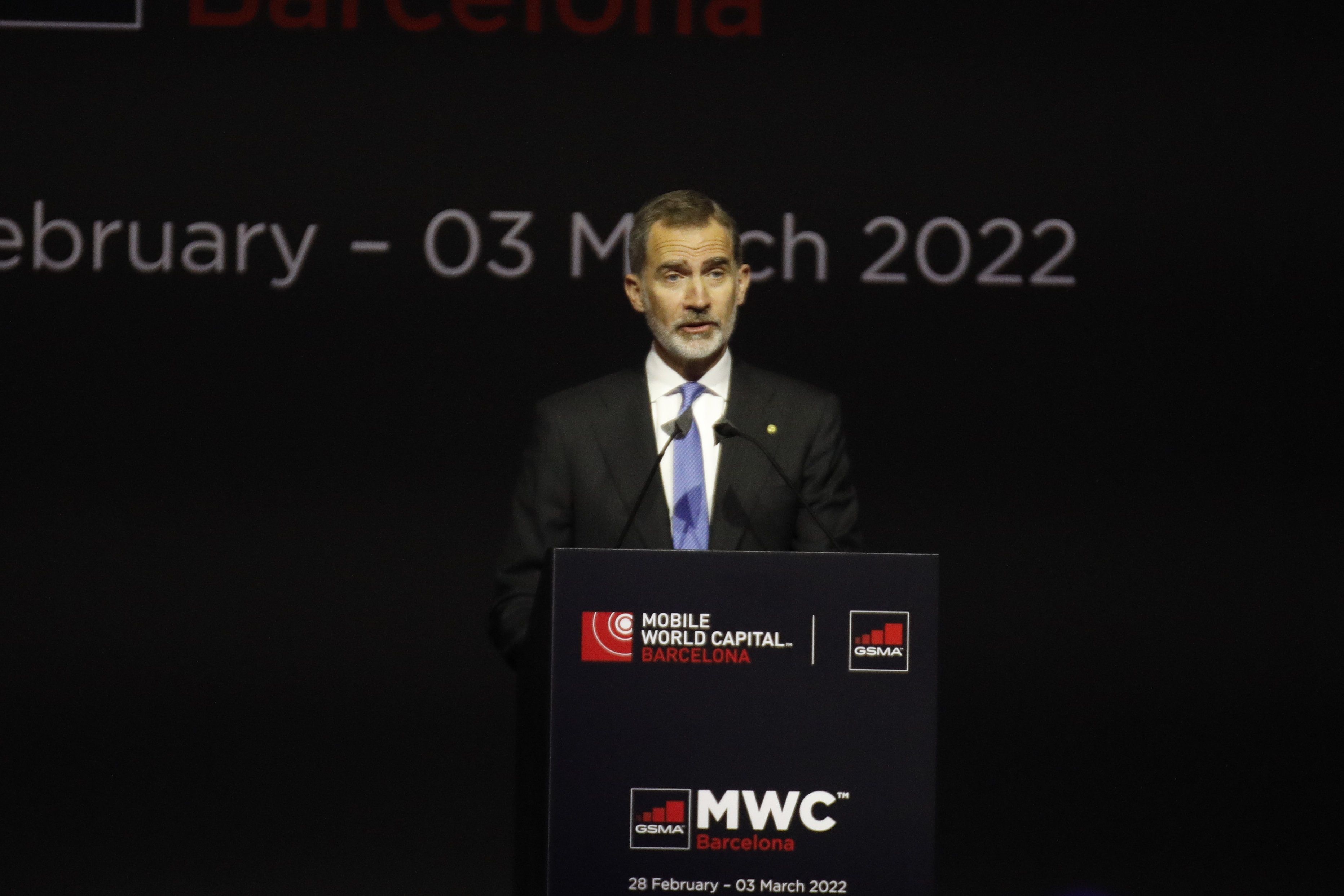 El rei Felip VI durant el sopar inaugural del Mobile World Congress | EP