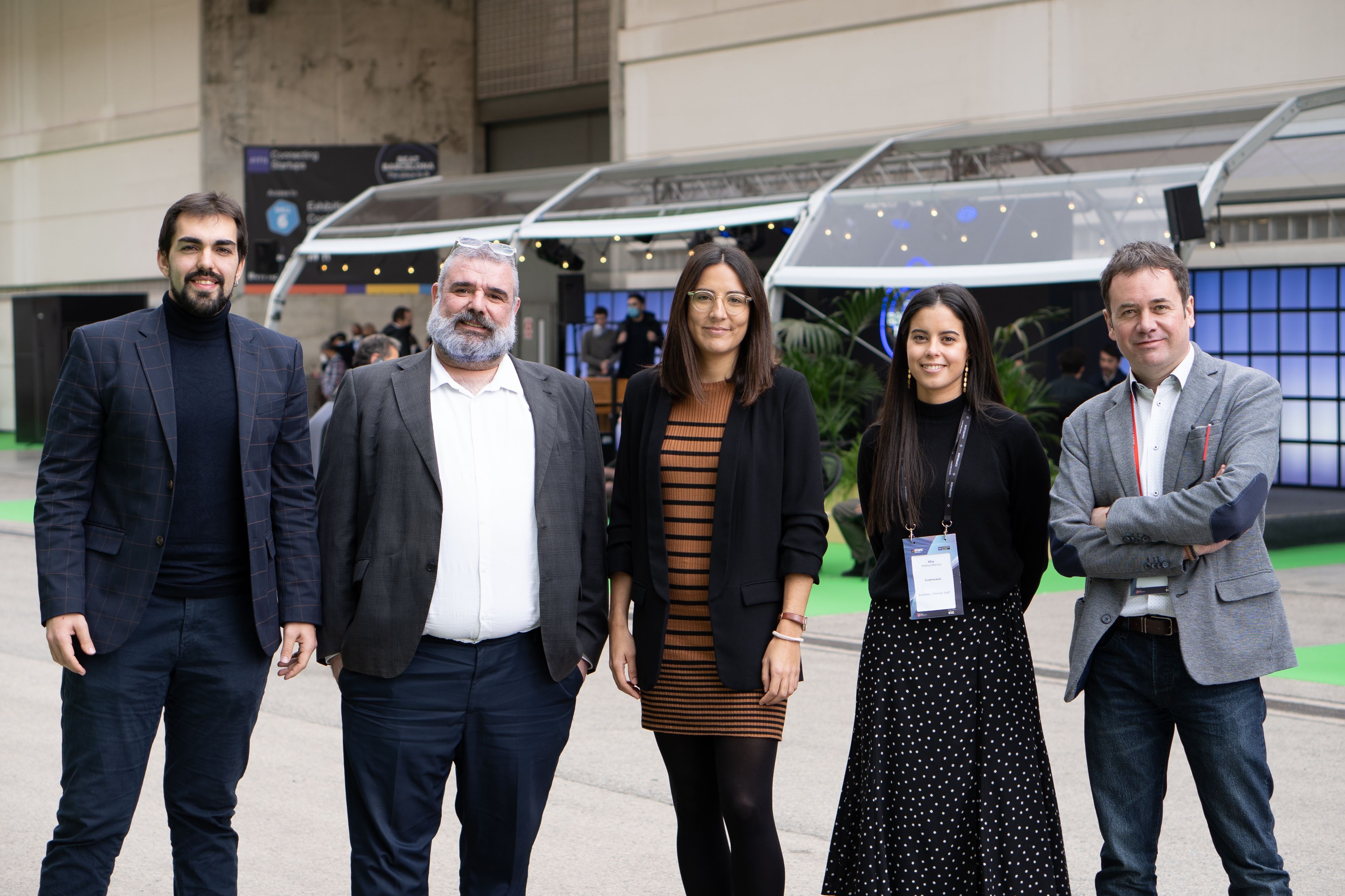 Alex Phimister (Observatorio Gen Innovación), Àlex Corretgé (Vueling), Silvia Vinyes (DKV Innolab), Alba Molina (Cuatrecasas) i Juanfran García (Gellify) | Carolina Santos