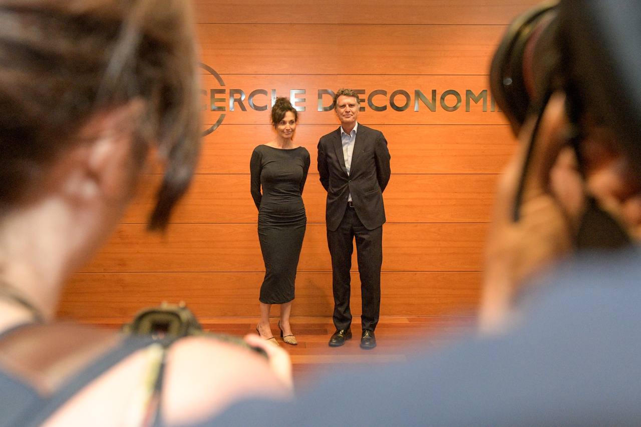 Rosa Cañadas y Jaume Guardiola pocos minutos antes del debate del Cercle d'Economia | Cedida