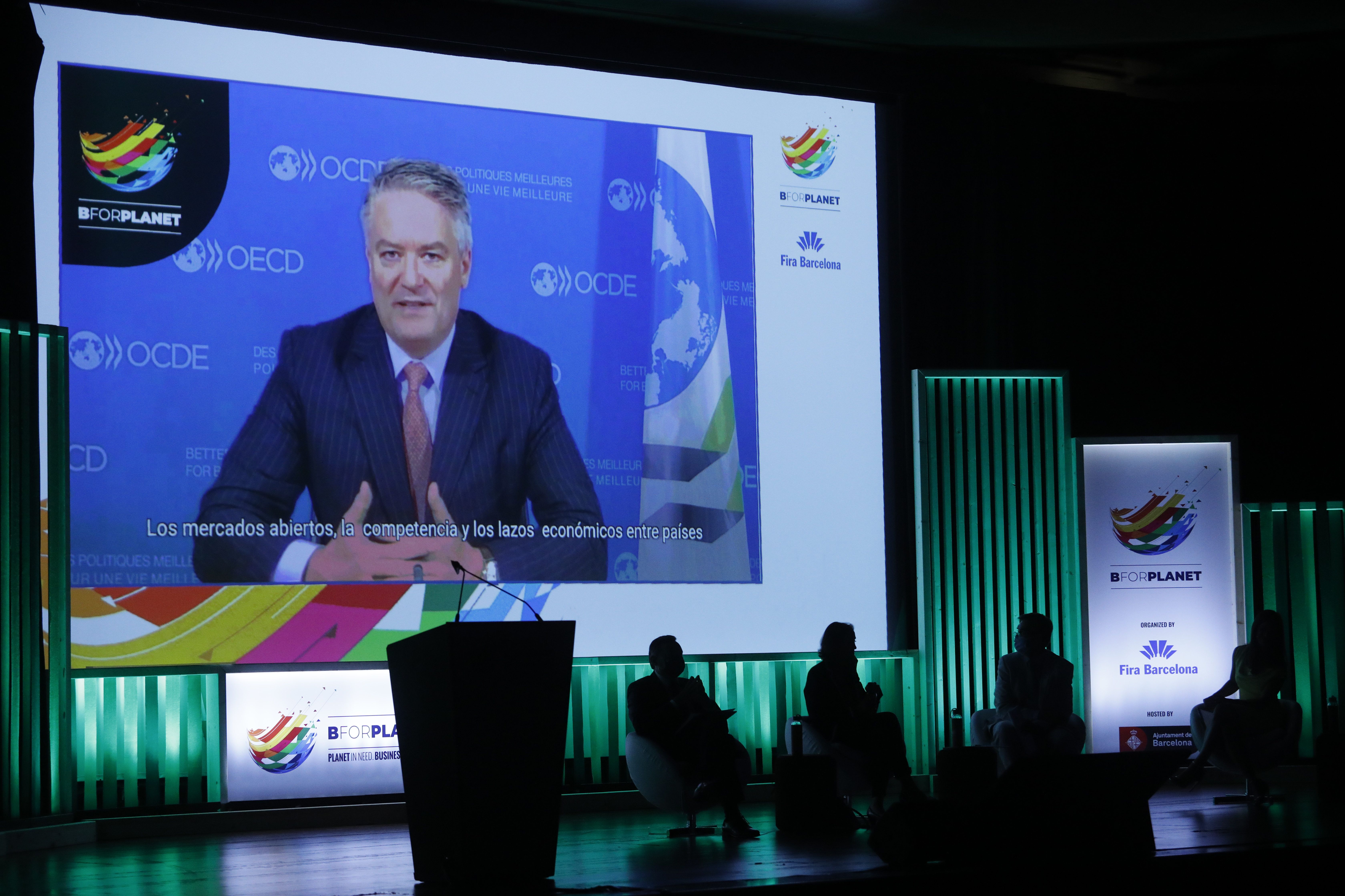 El secretari general de l'OCDE, Mathias Cormann, en una recent intervenció telemàtica al congrés BforPlanet, a Barcelona | EP