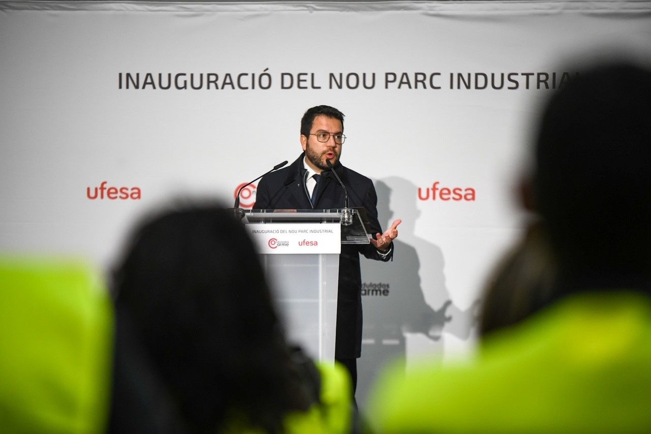 Pere Aragonès, en l'acte d'inauguració del nou parc industrial de B&B | ACN