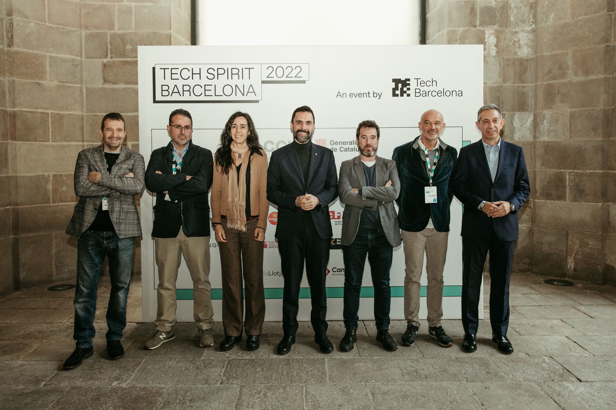 El conseller Roger Torrent amb els partners de Tech Spirit | Cedida