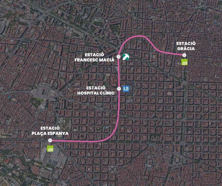 Mapa de la futura connexió de les línies del Vallès i Llobregat-Anoia d'FGC | ACN