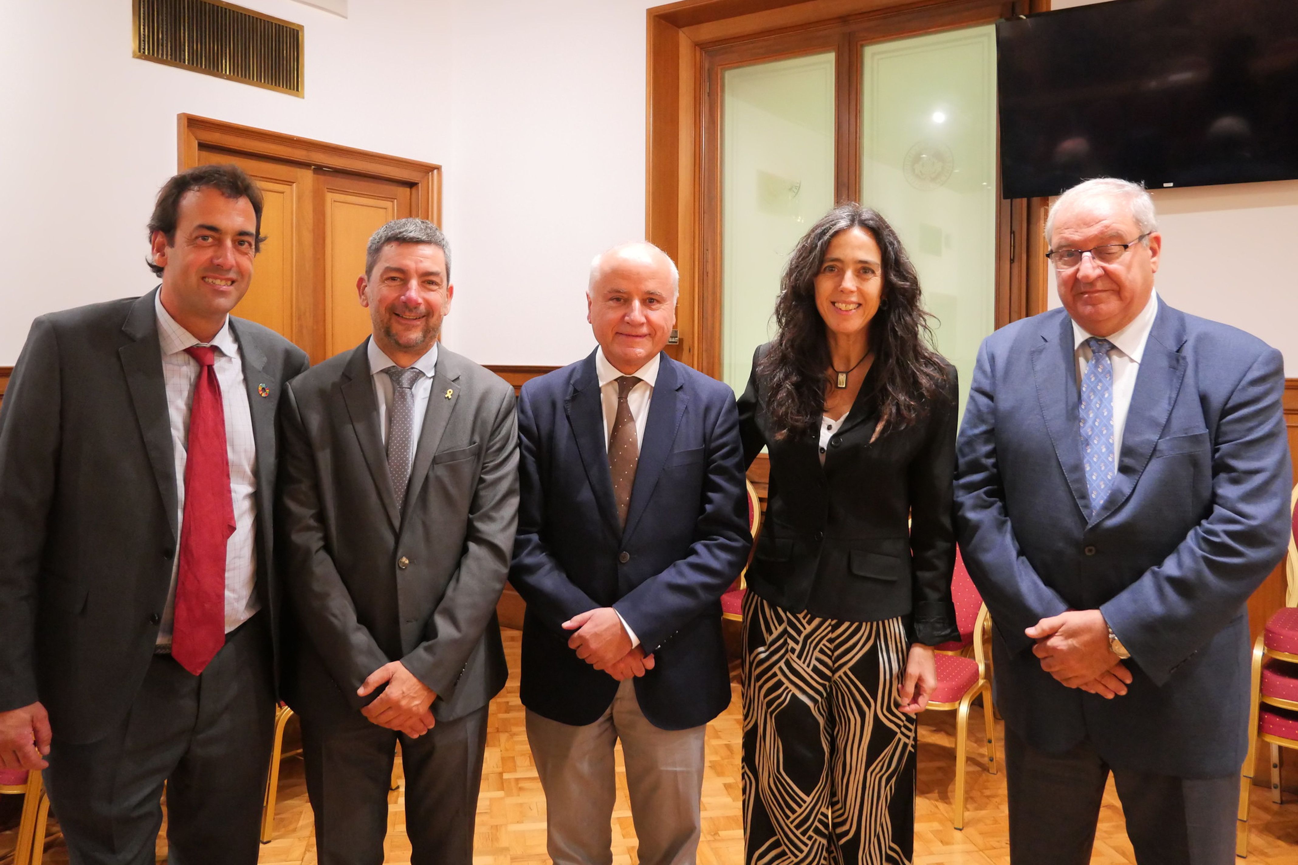 El president de la Cambra de Girona, Jaume Fàbrega, amb altres presidents de cambra | ACN