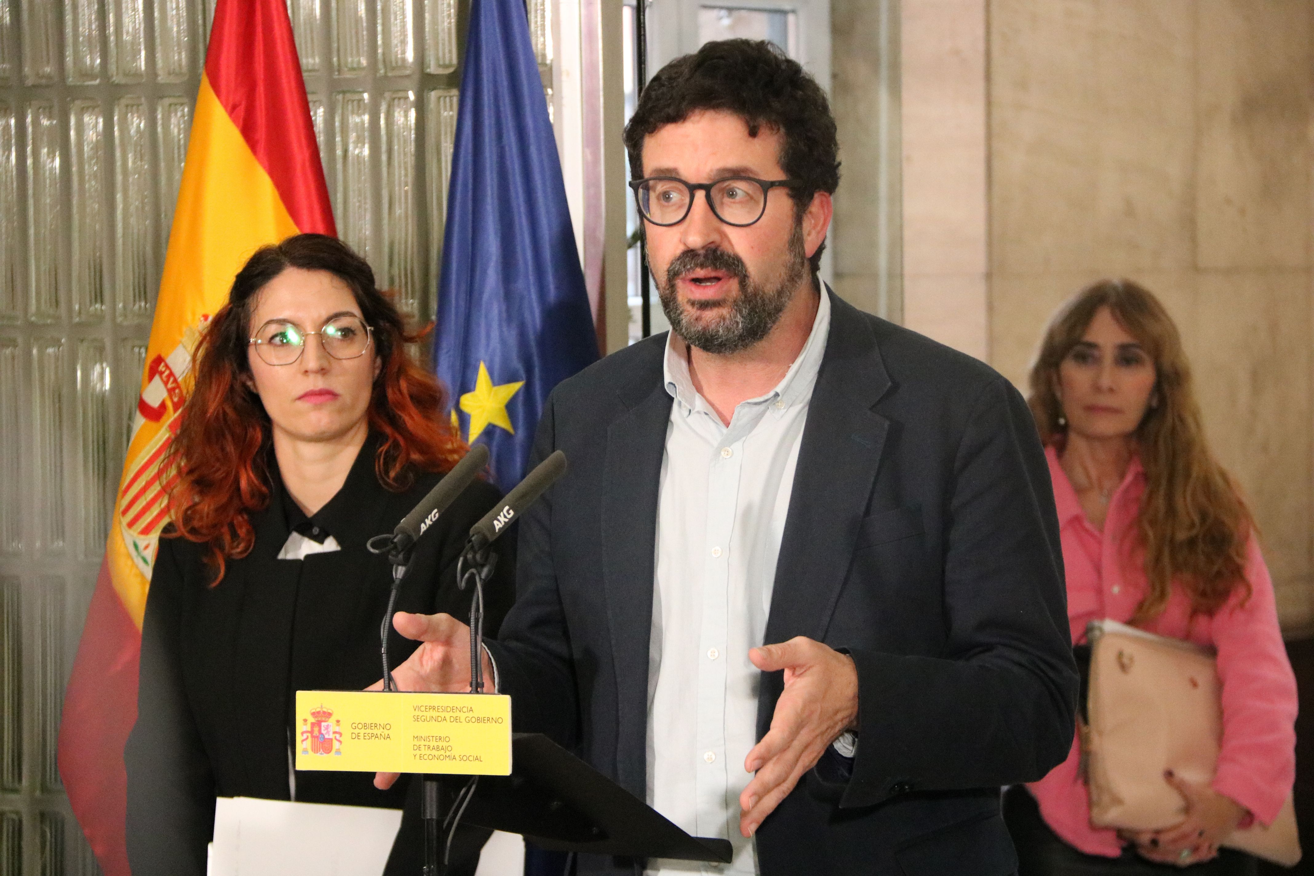  El secretario de estado de Trabajo, Joaquin Pérez Rey, este jueves antes de la reunión con los agentes sociales en Madrid | ACN