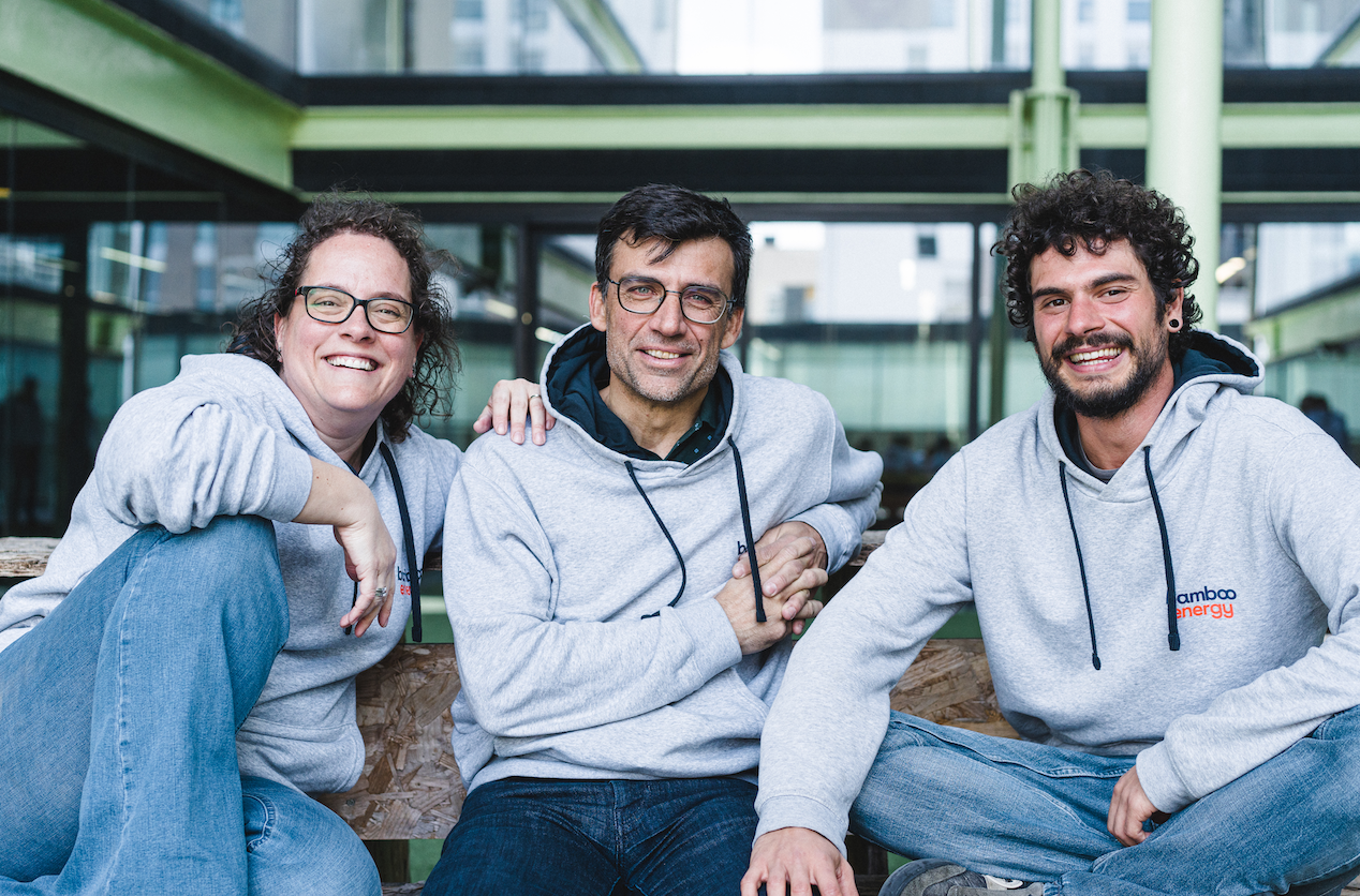 Cristina Corchero, Manel Sanmartí y Mattia Barbero, cofundadores de Bamboo Energy | Cedida