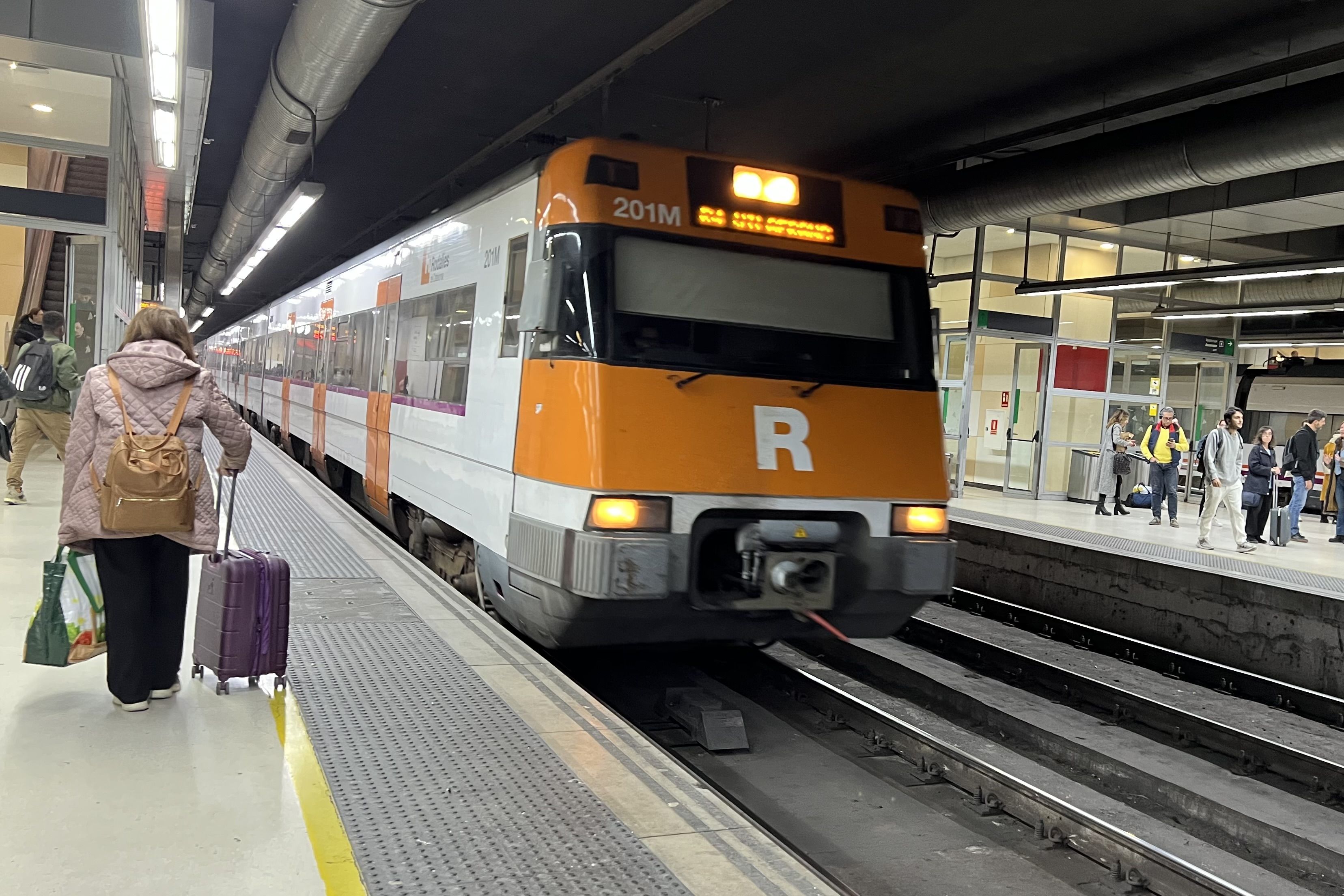 Tren de Renfe aturat a l'estació de Sants | ACN