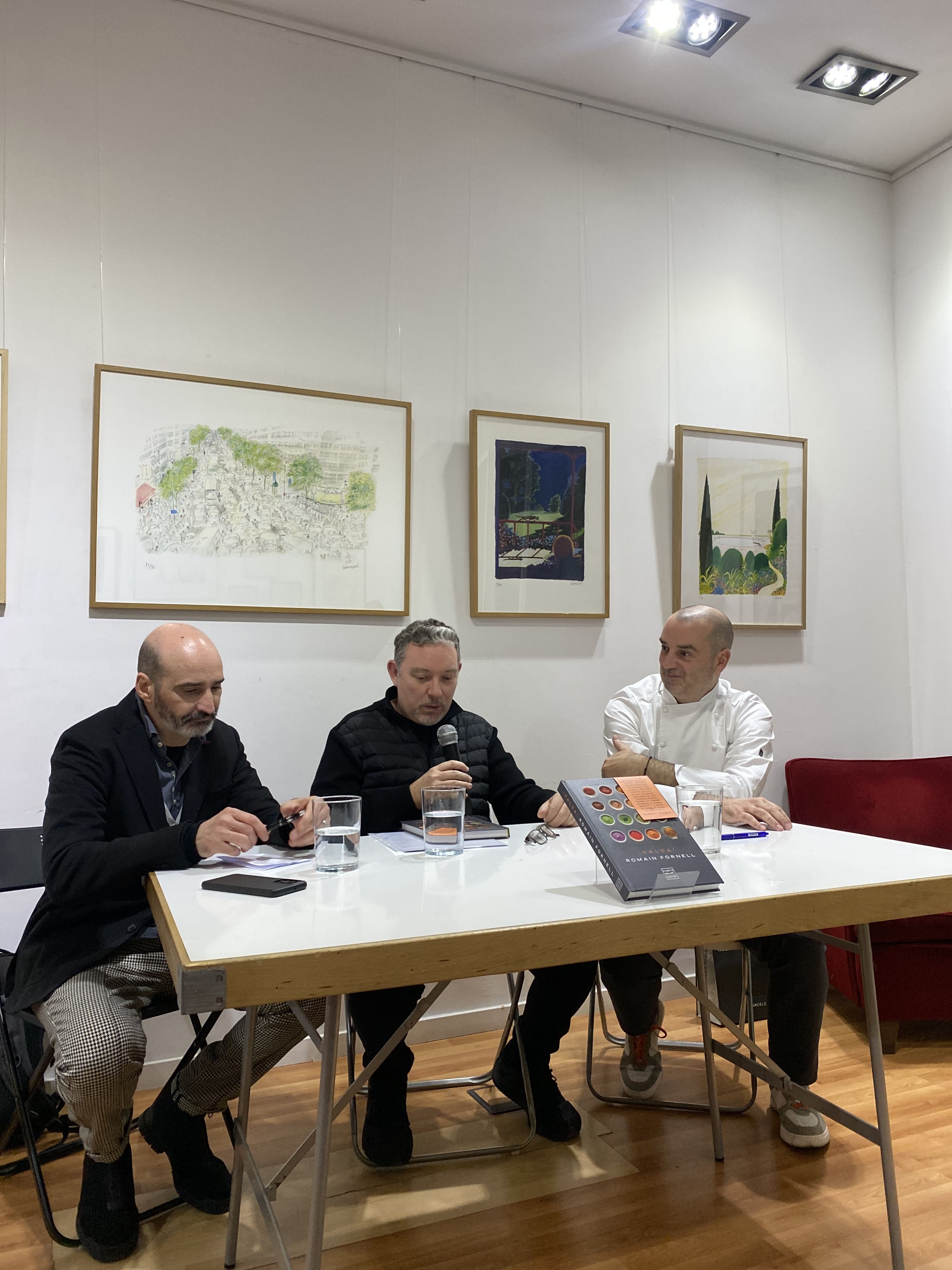 David Figueras (editor de Planeta Gastro), Albert Adrià i Romain Fornell | Cedida