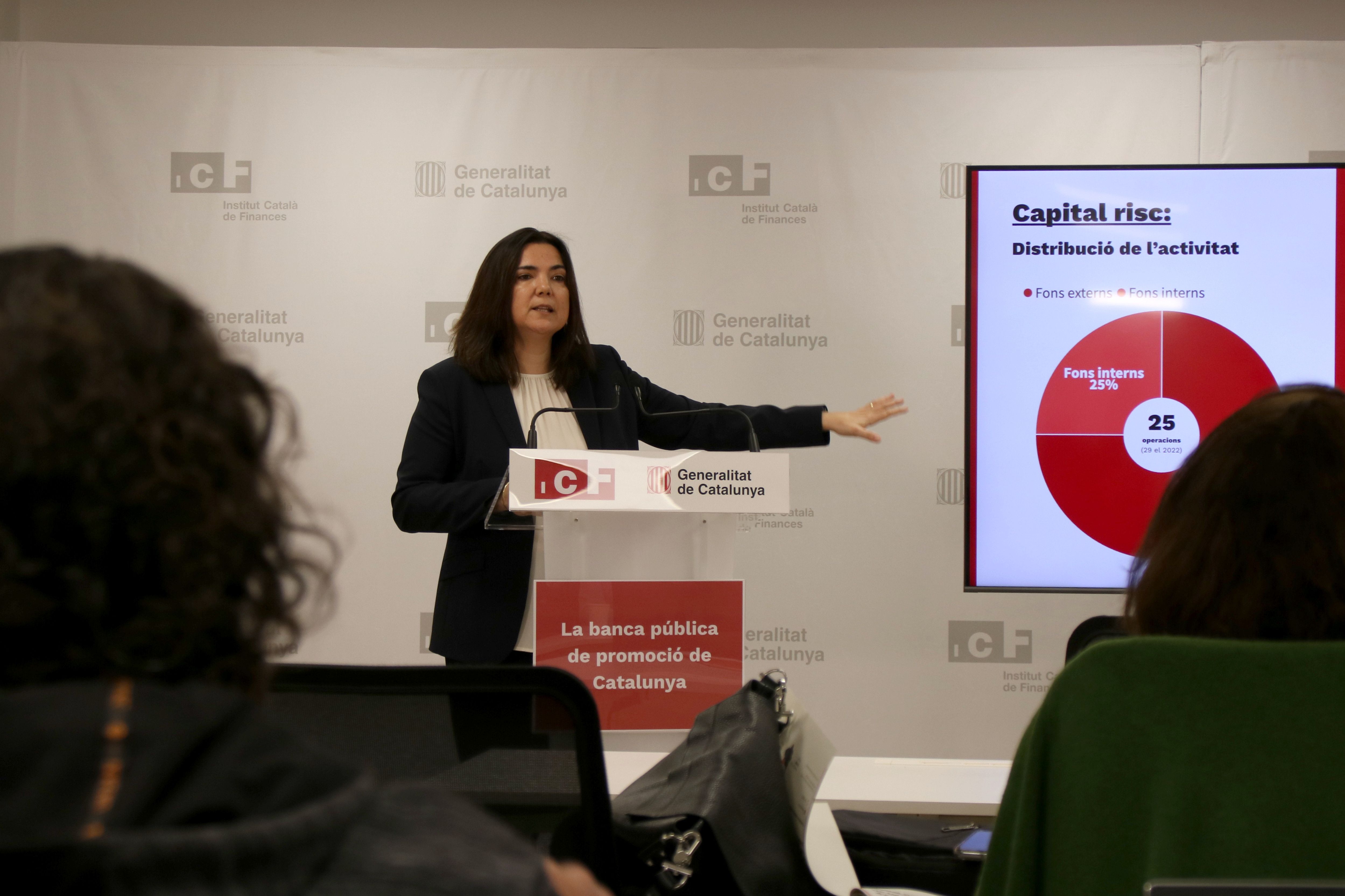 La consellera delegada de l'ICF, Vanessa Servera, presentant els resultats de 2023 | ACN