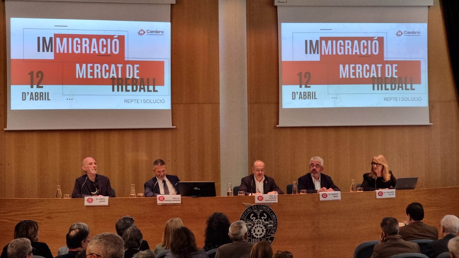 La taula rodona “Immigració i Mercat de Treball. Repte i solució”, organitzada a la Cambra de Comerç de Terrassa | Cedida