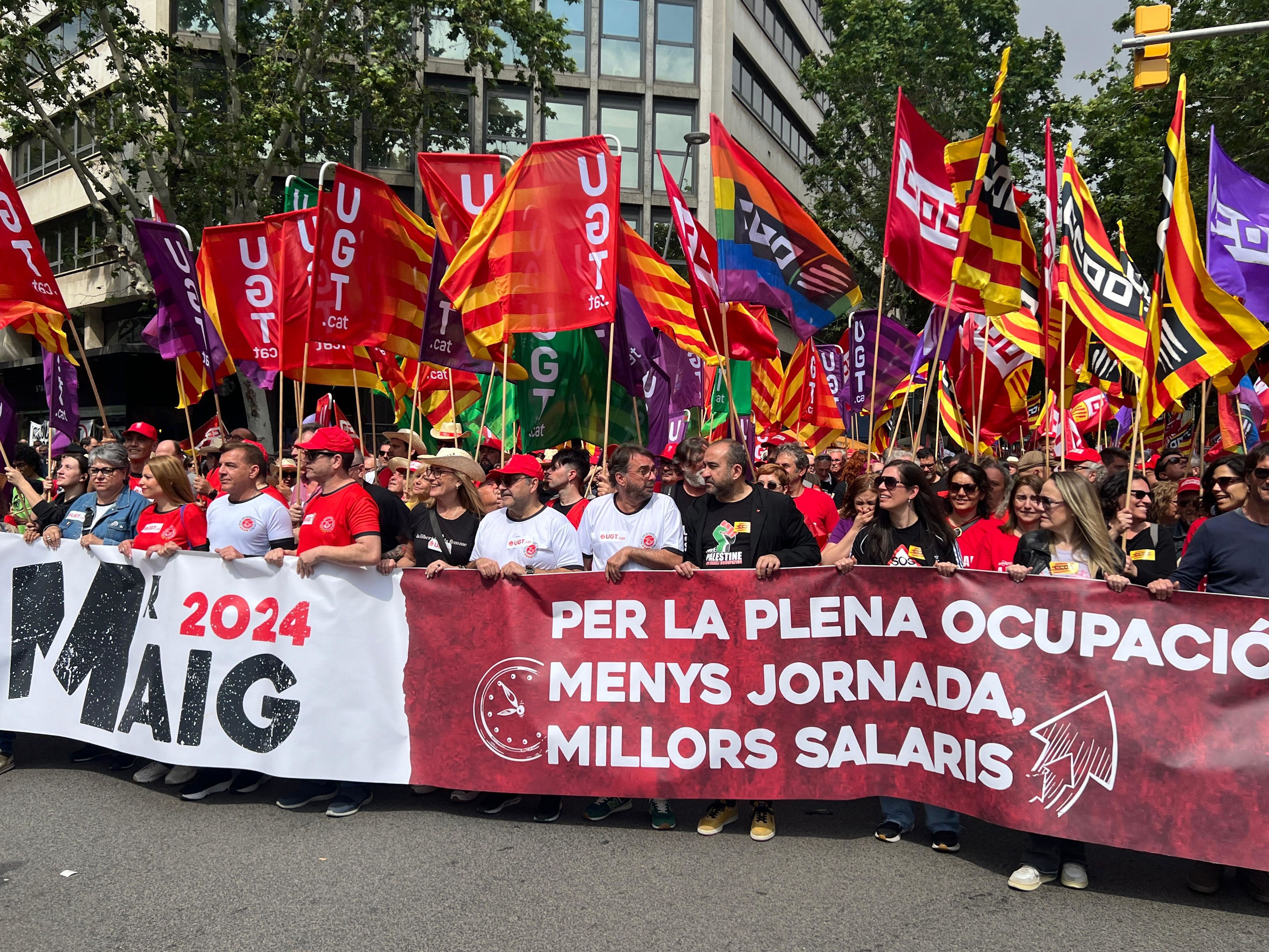  Cabecera de la manifestación del Primero de Mayo convocada por CCOO y UGT | ACN